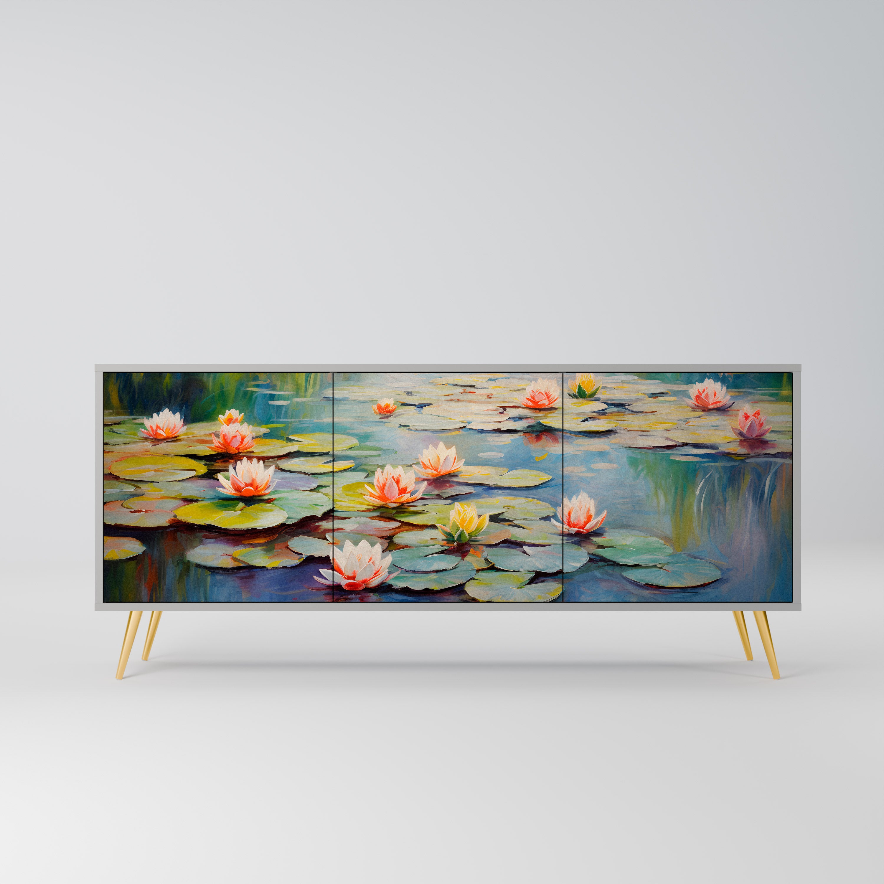 BLOOMING WATERS Komoda 3-drzwiowa korpus Szary