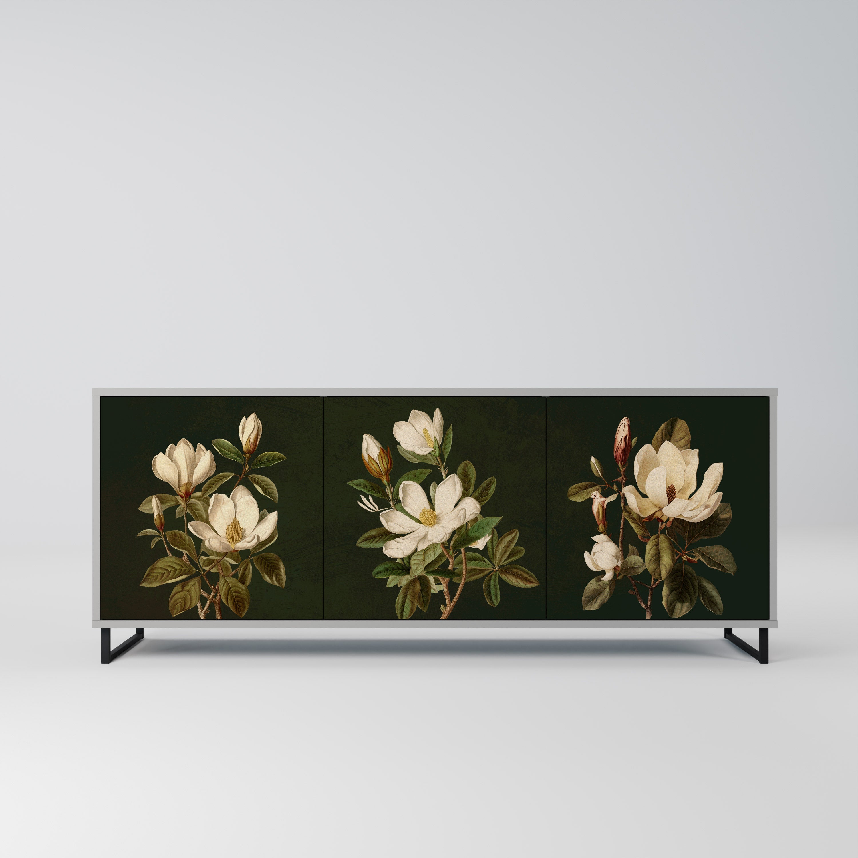 FLORAL NOIR Komoda 3-drzwiowa korpus Szary
