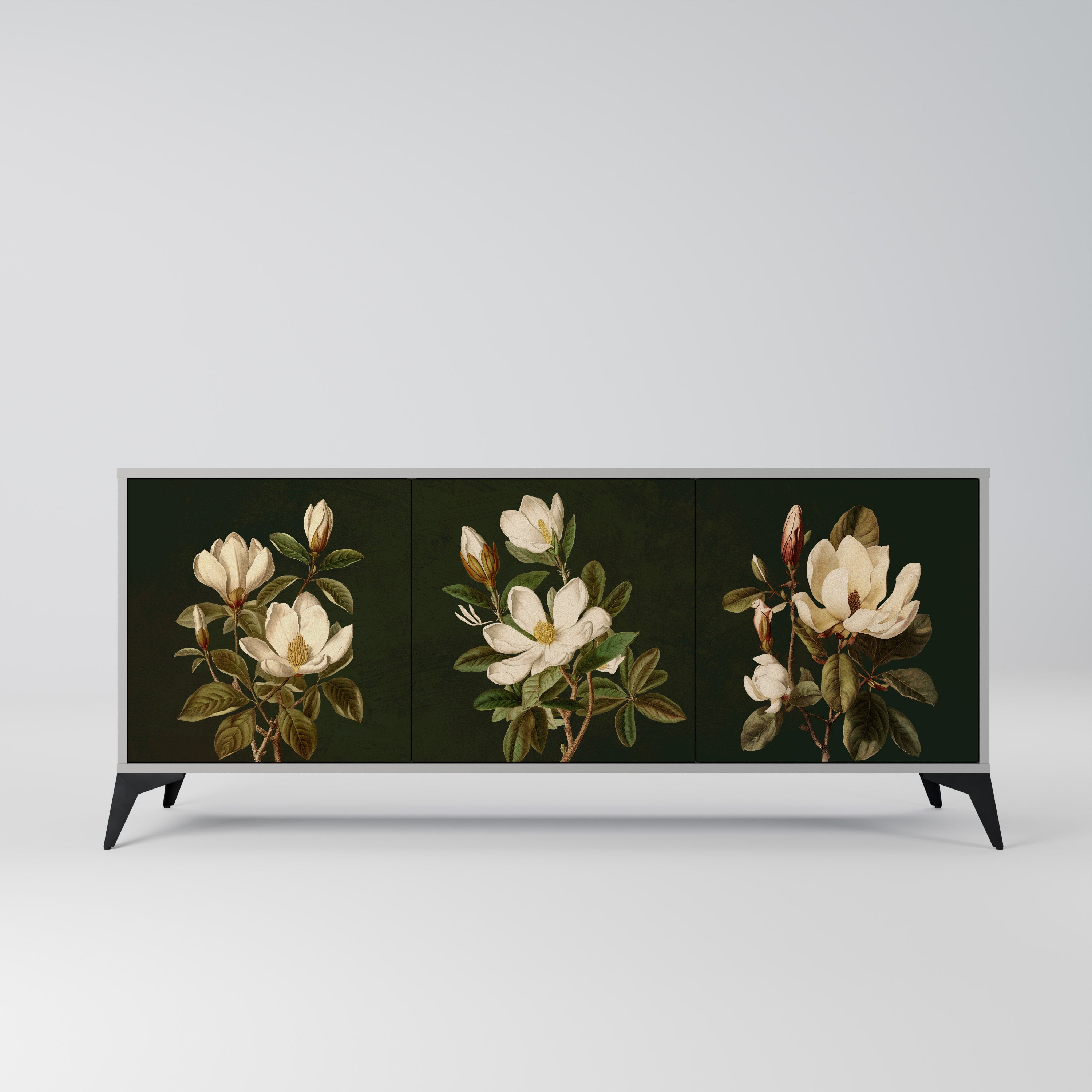 FLORAL NOIR Komoda 3-drzwiowa korpus Szary