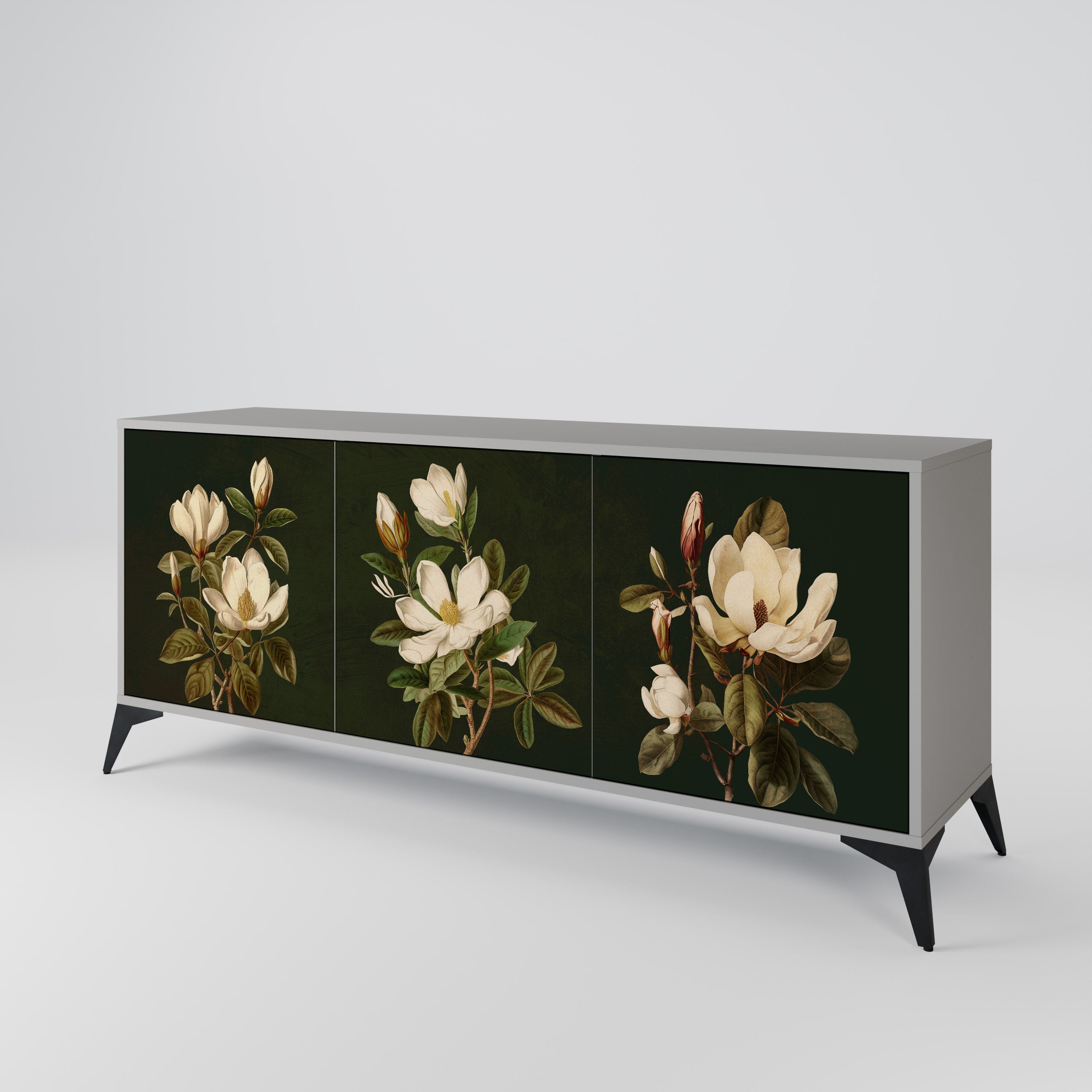 FLORAL NOIR Komoda 3-drzwiowa korpus Szary