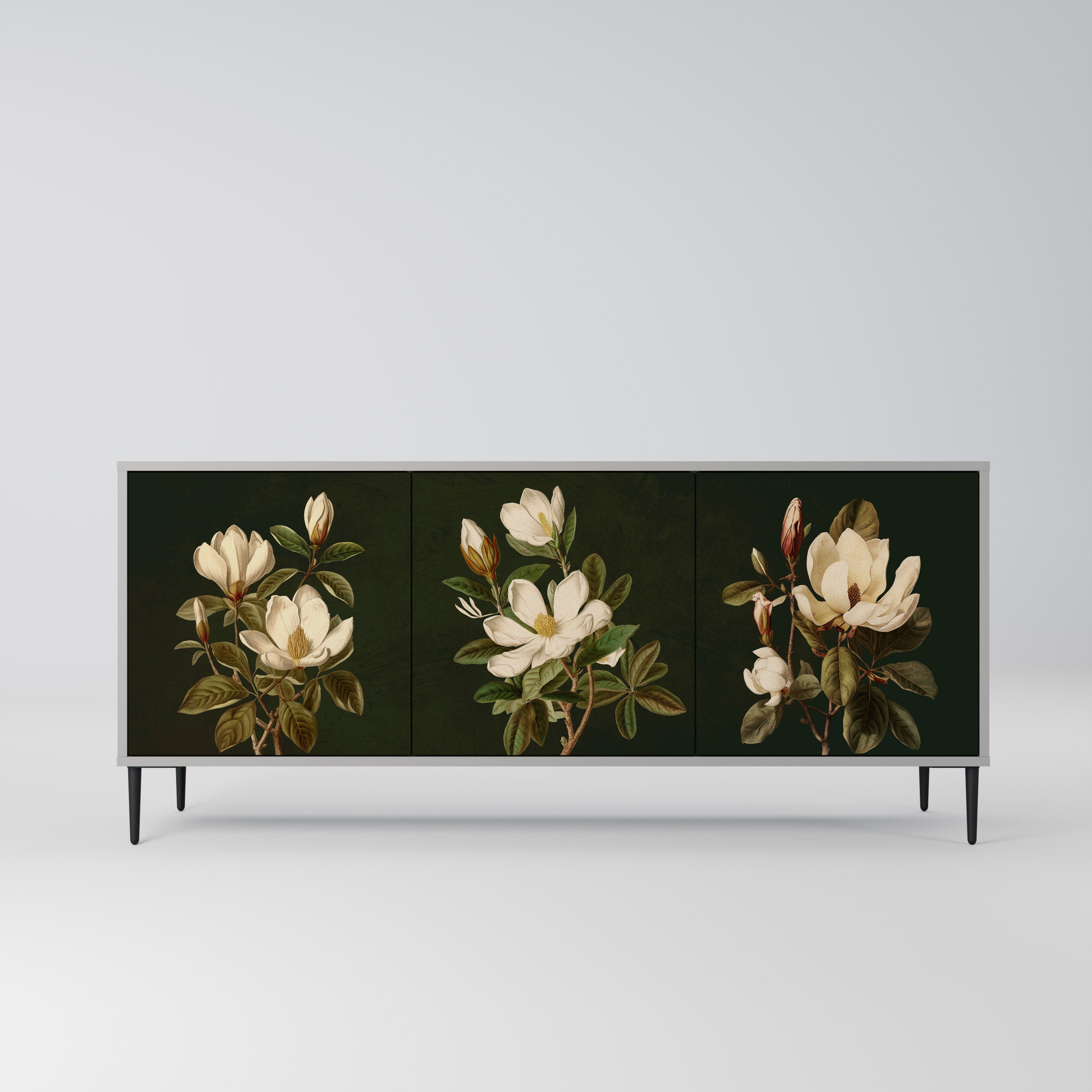 FLORAL NOIR Komoda 3-drzwiowa korpus Szary