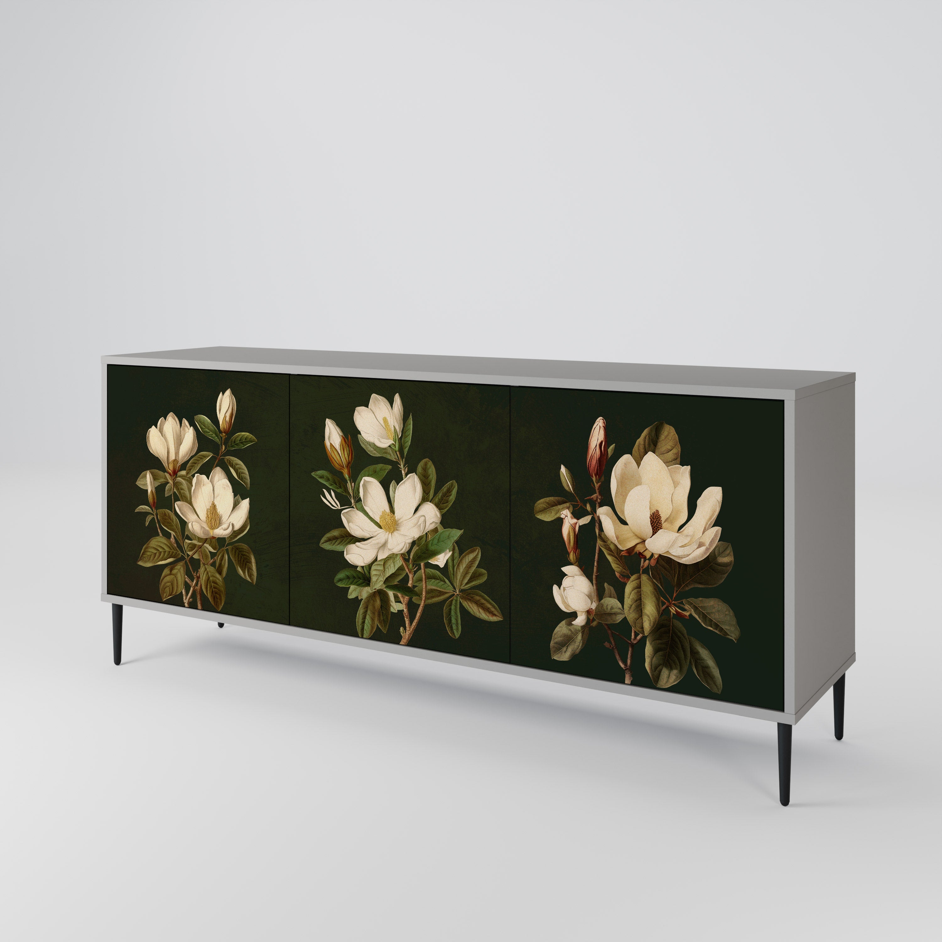 FLORAL NOIR Komoda 3-drzwiowa korpus Szary