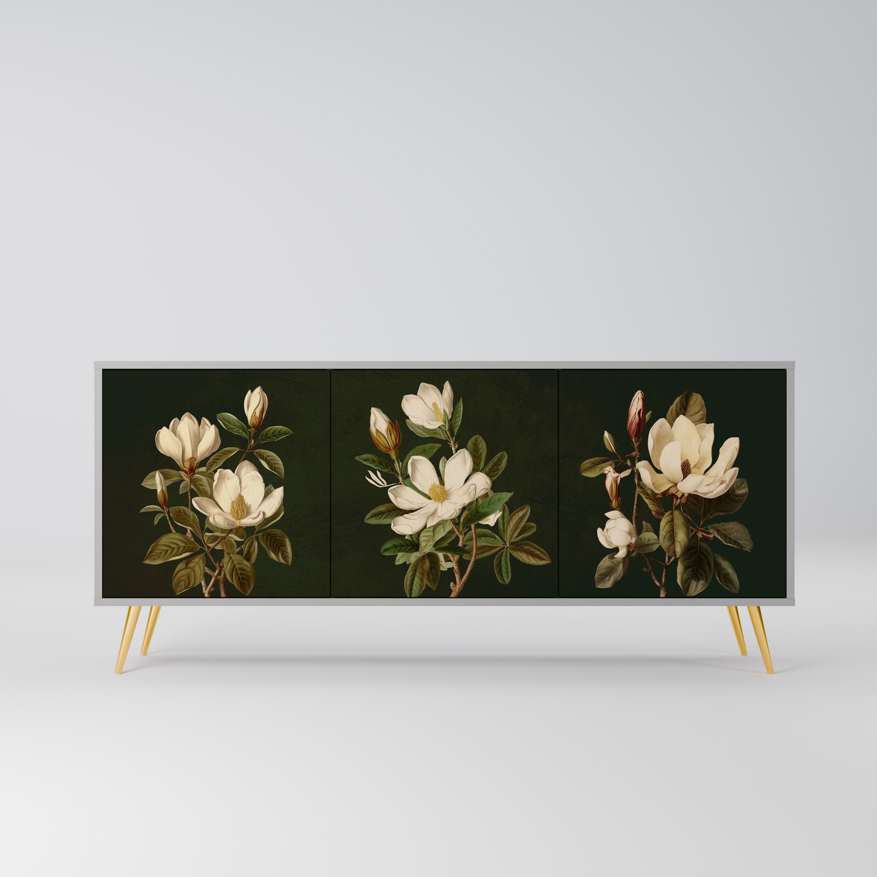 FLORAL NOIR Komoda 3-drzwiowa korpus Szary