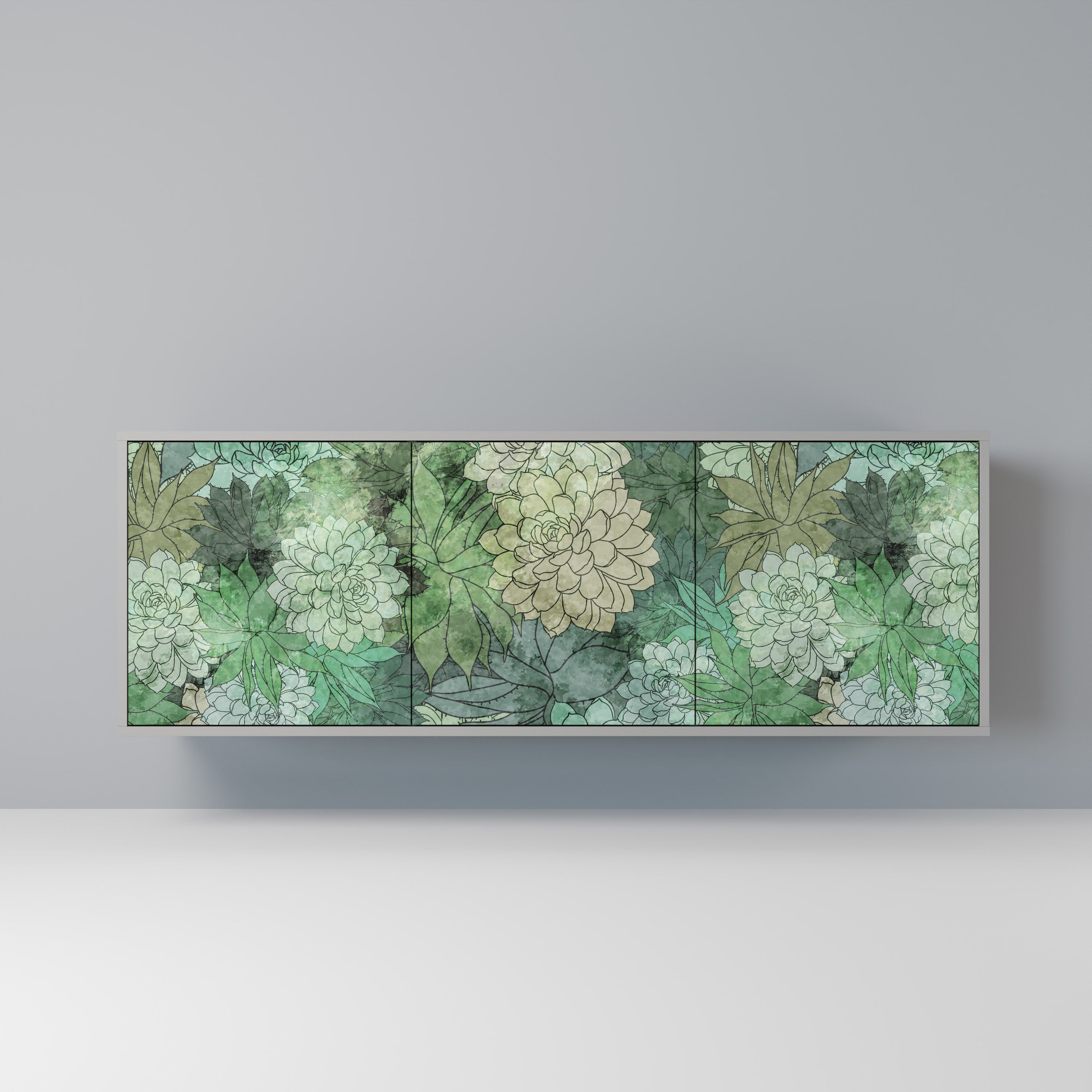 SUCCULENT CLUSTER Komoda 3-drzwiowa korpus Szary