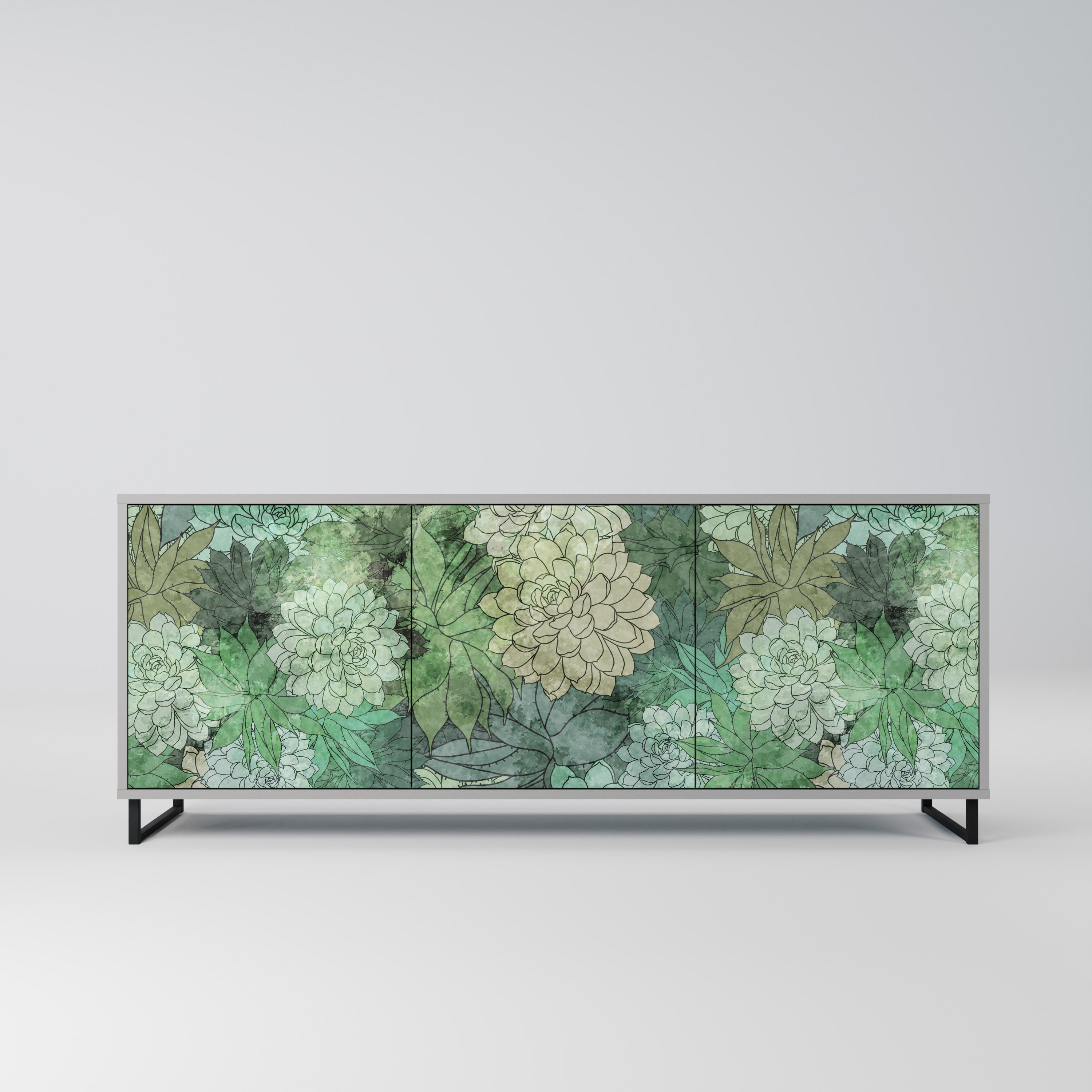SUCCULENT CLUSTER Komoda 3-drzwiowa korpus Szary