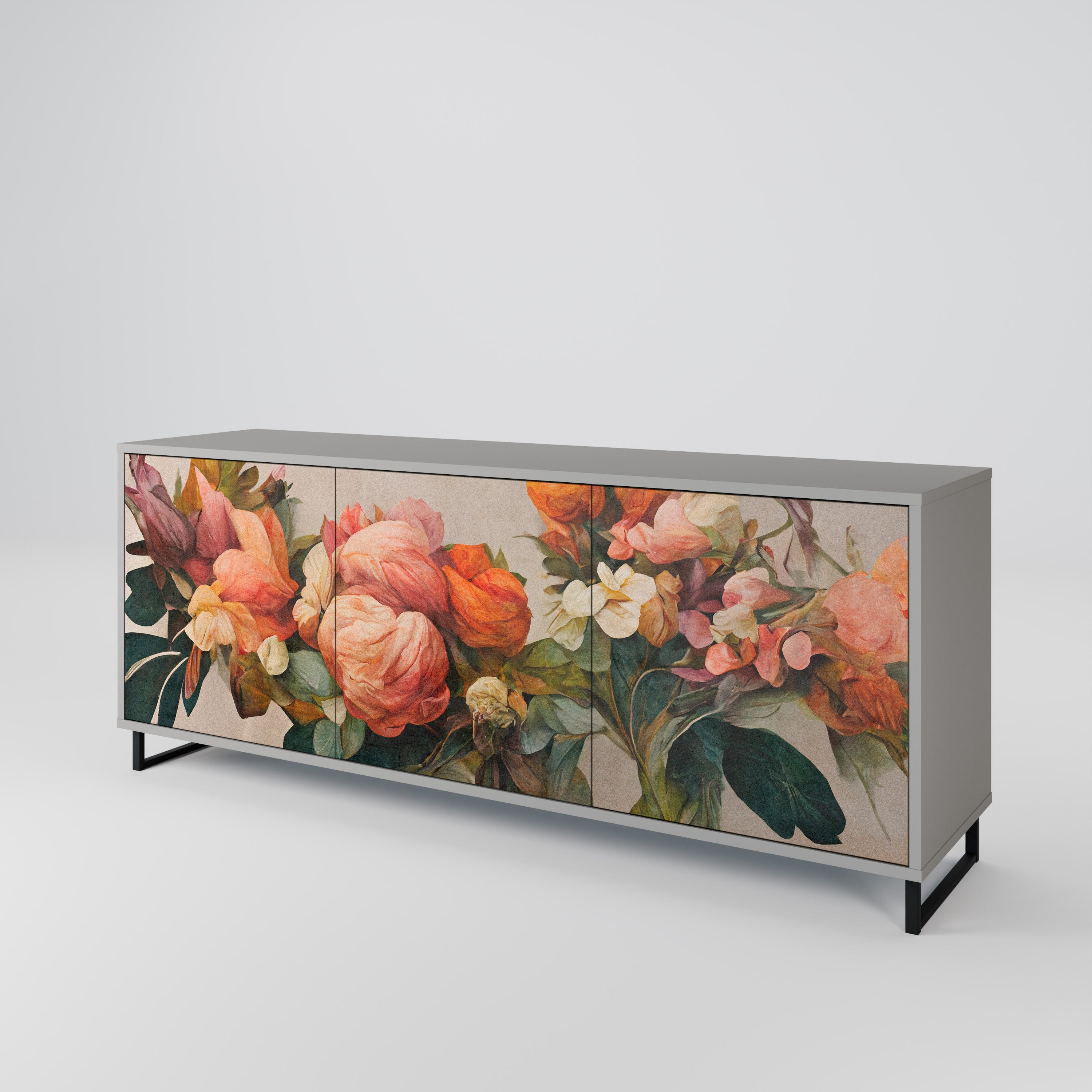 STYLISH BEAUTY Komoda 3-drzwiowa korpus Szary