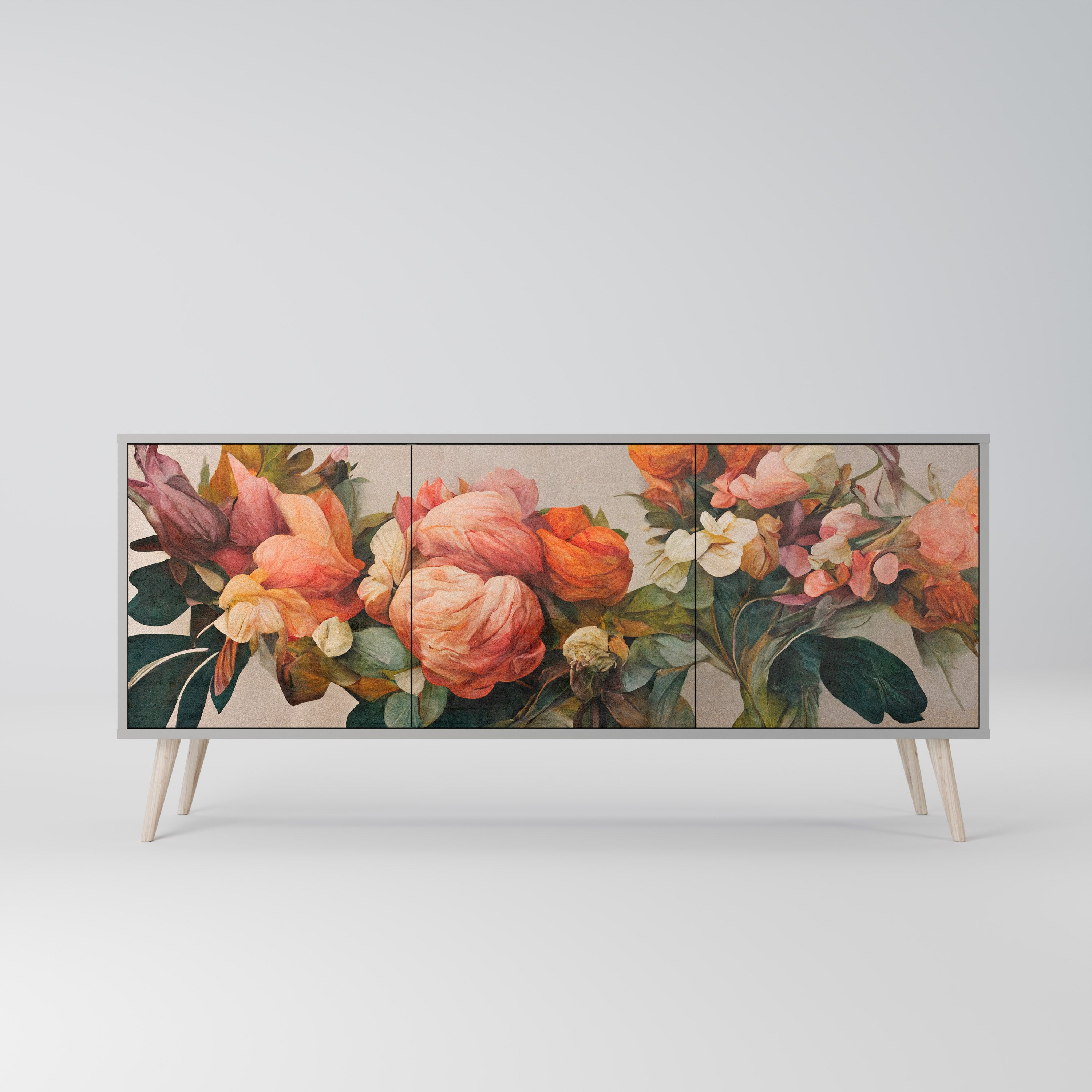 STYLISH BEAUTY Komoda 3-drzwiowa korpus Szary