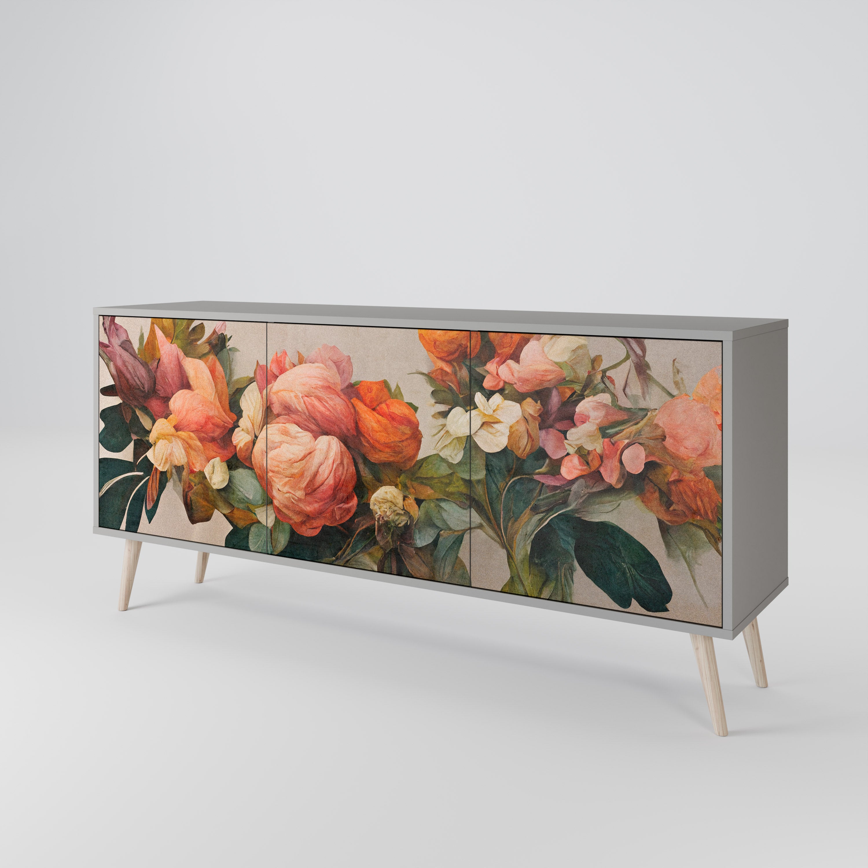 STYLISH BEAUTY Komoda 3-drzwiowa korpus Szary