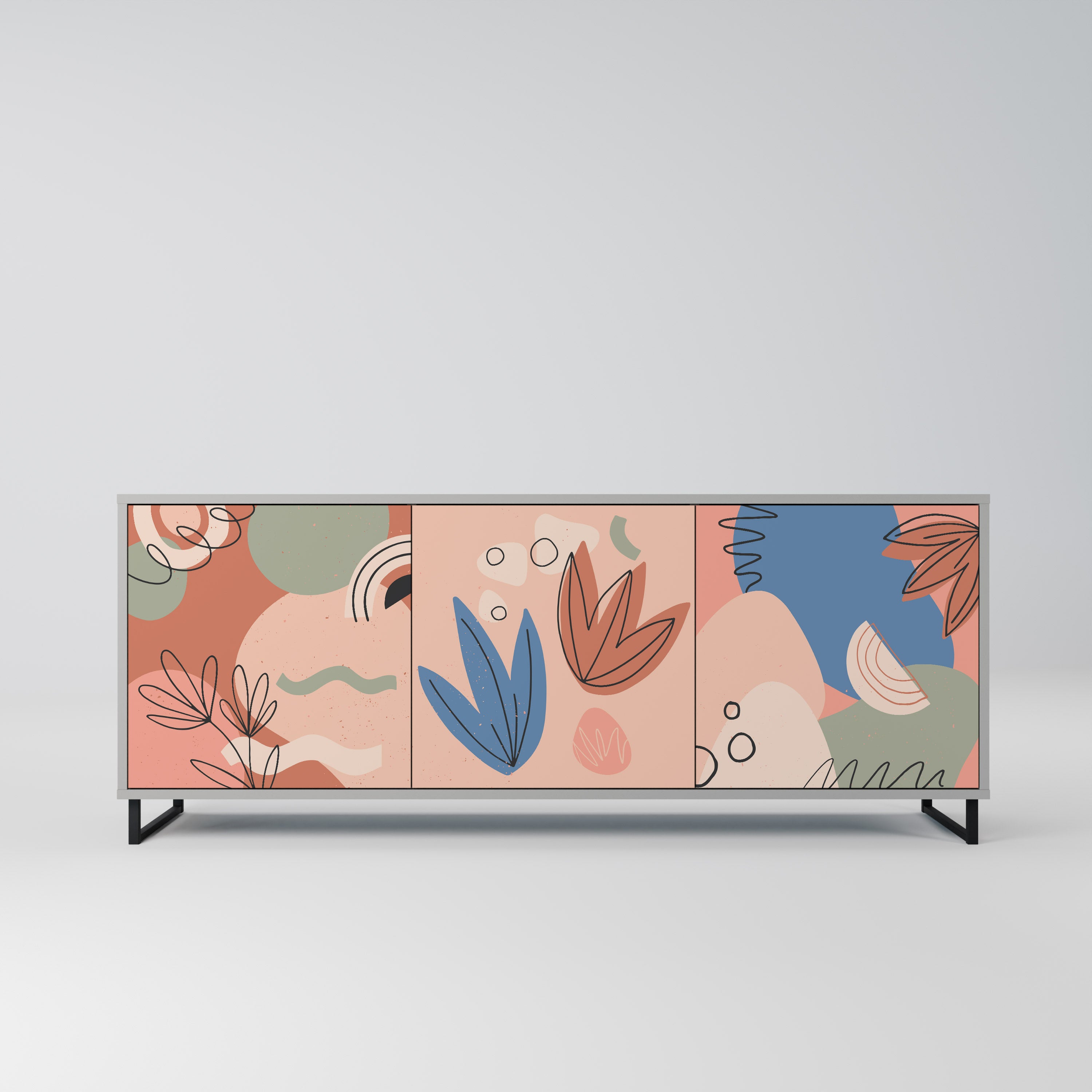 PASTEL DESTINY Komoda 3-drzwiowa korpus Szary