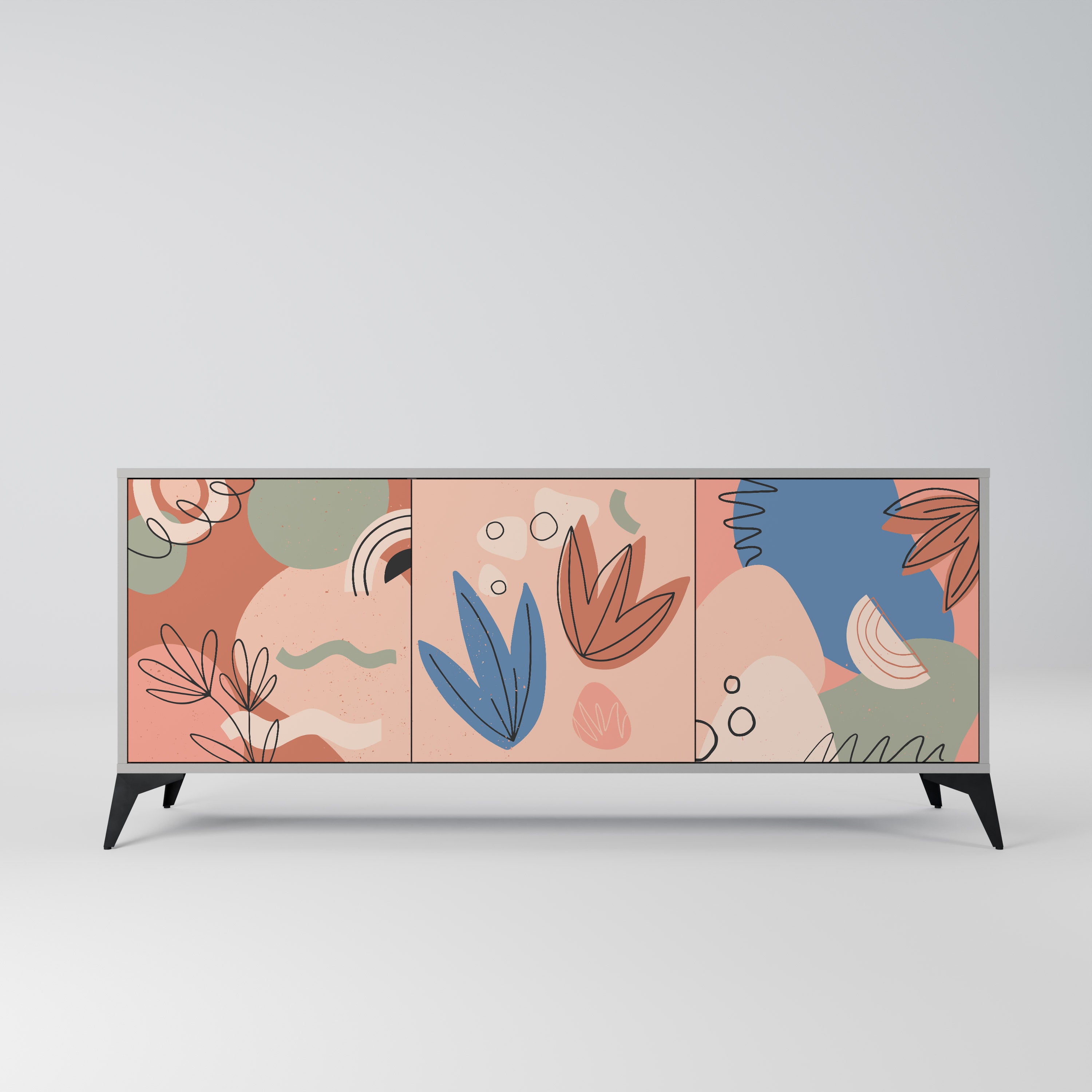 PASTEL DESTINY Komoda 3-drzwiowa korpus Szary