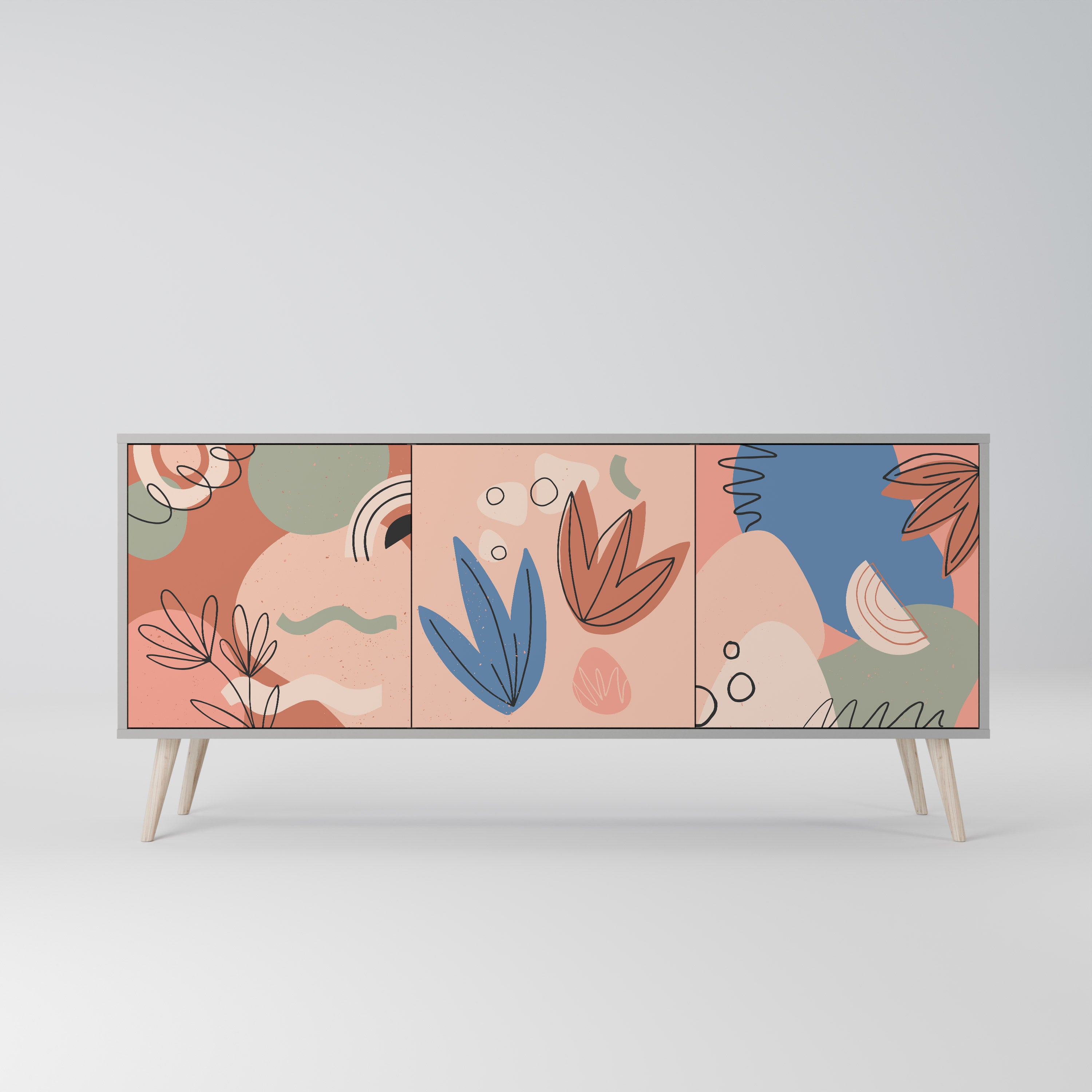 PASTEL DESTINY Komoda 3-drzwiowa korpus Szary
