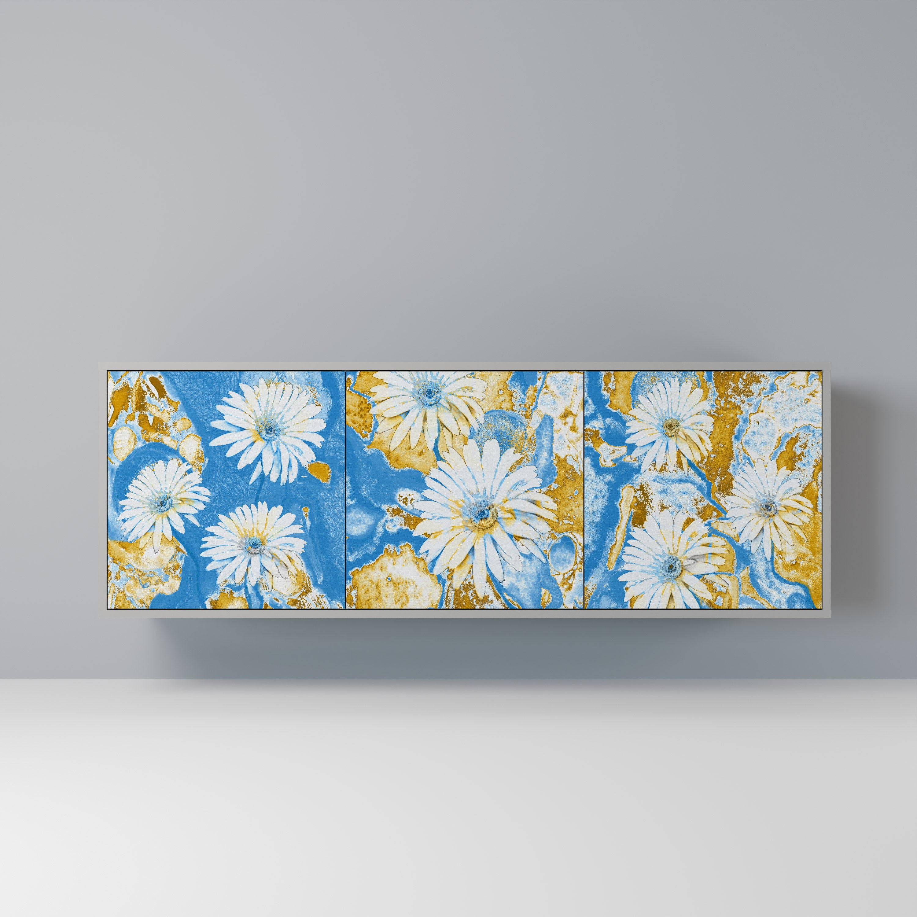 DAISY LUXE Komoda 3-drzwiowa korpus Szary