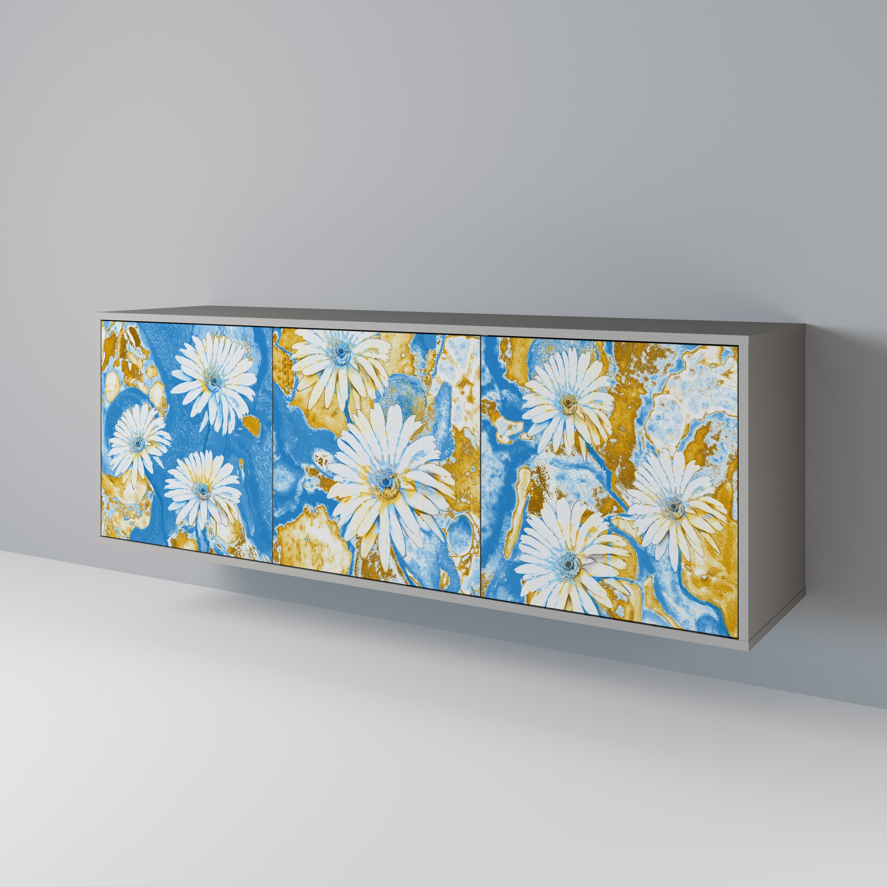 DAISY LUXE Komoda 3-drzwiowa korpus Szary
