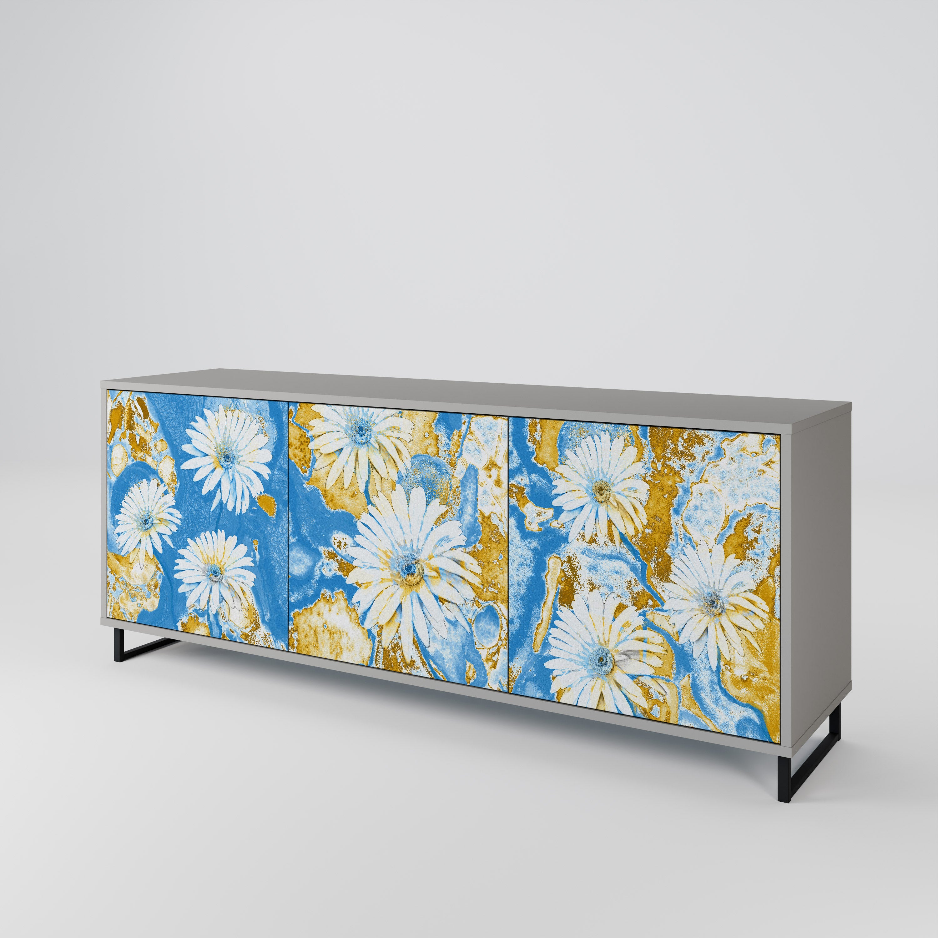 DAISY LUXE Komoda 3-drzwiowa korpus Szary