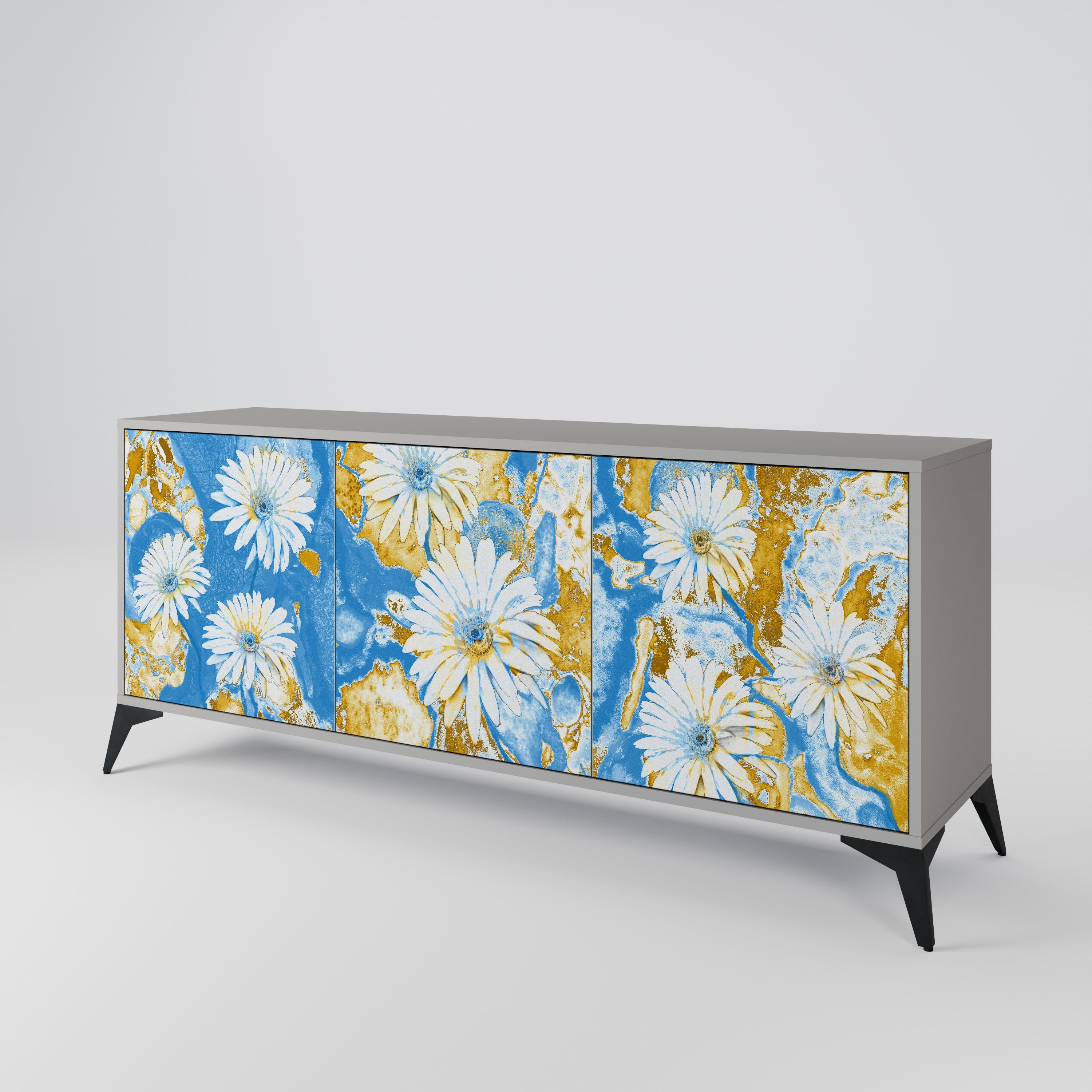 DAISY LUXE Komoda 3-drzwiowa korpus Szary