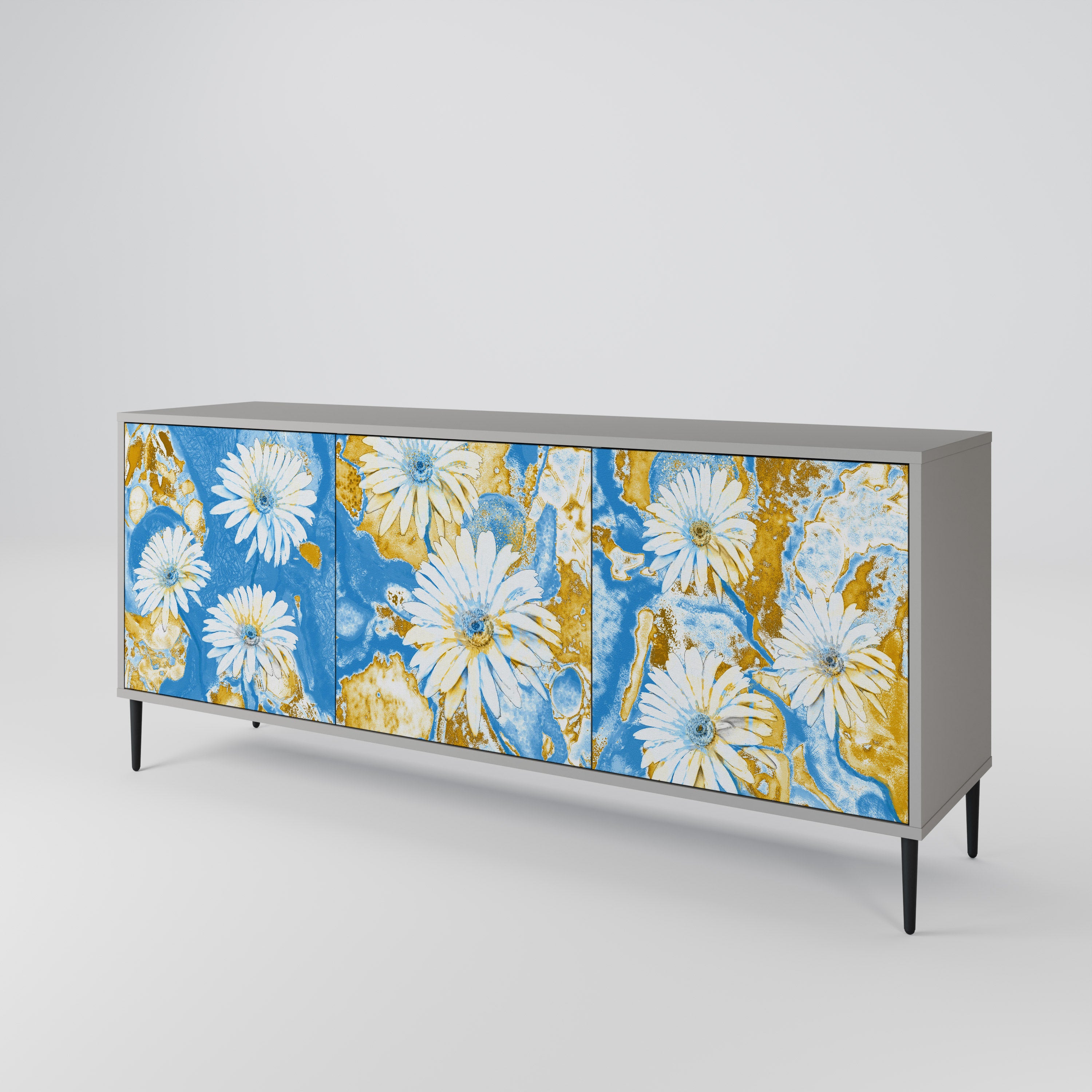 DAISY LUXE Komoda 3-drzwiowa korpus Szary