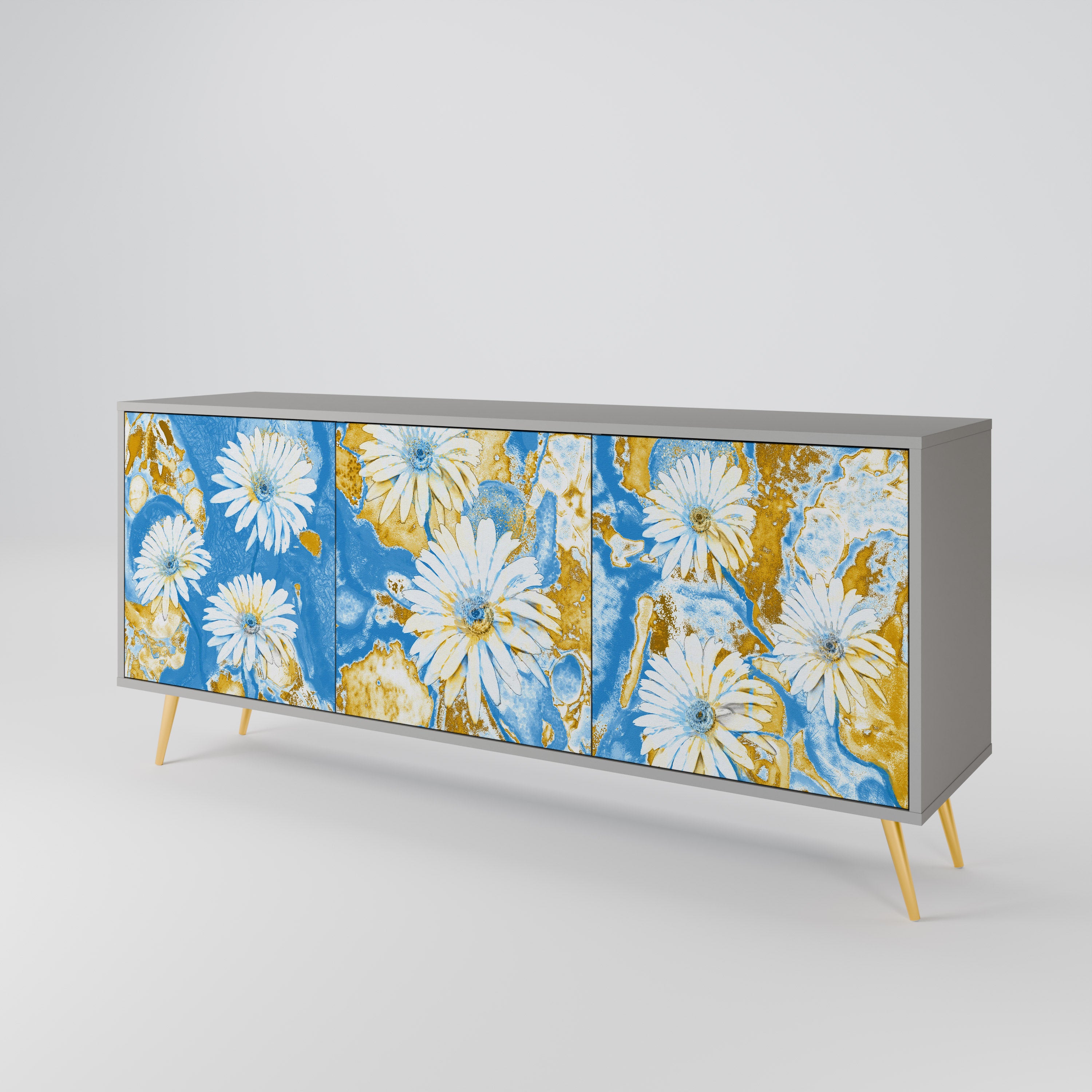 DAISY LUXE Komoda 3-drzwiowa korpus Szary