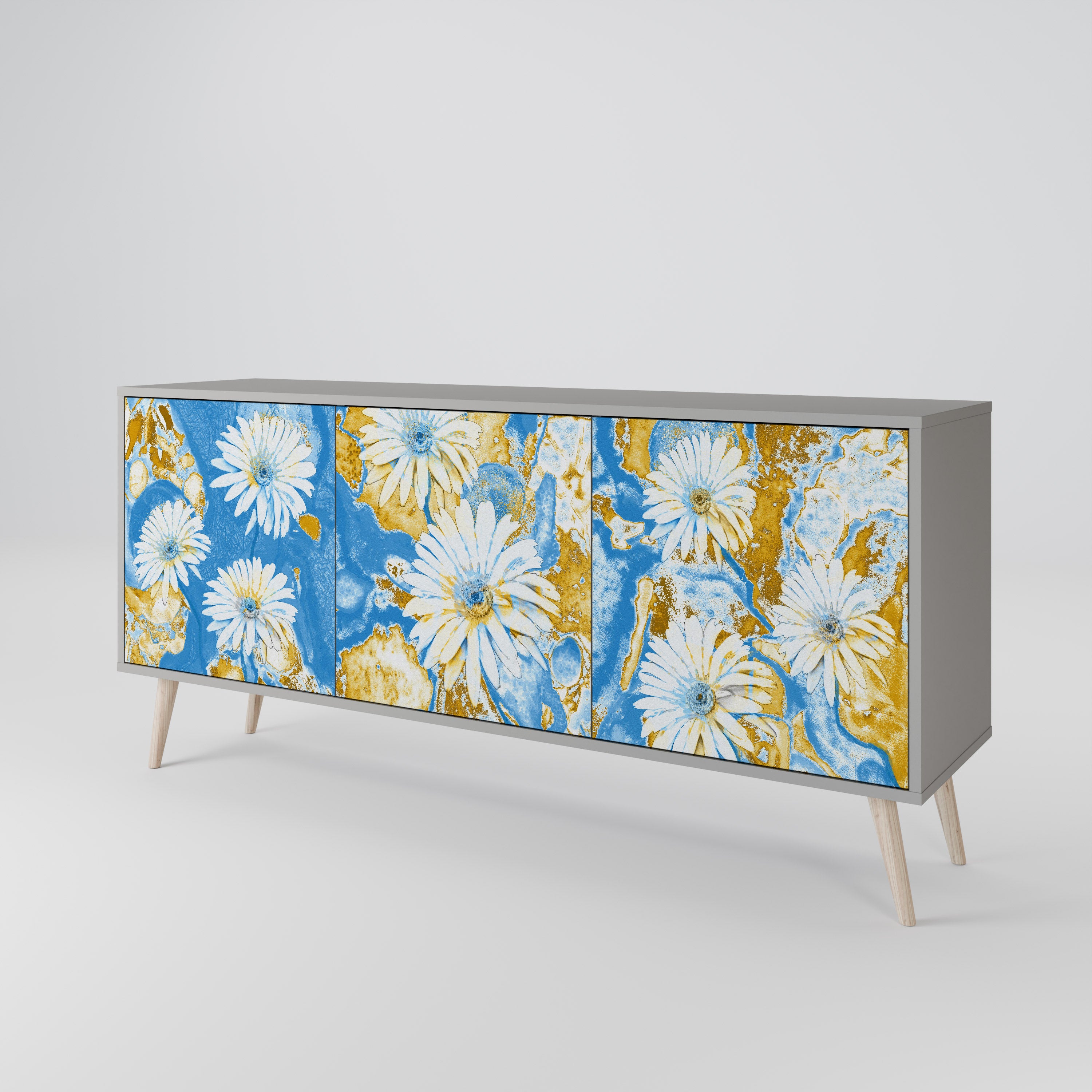 DAISY LUXE Komoda 3-drzwiowa korpus Szary