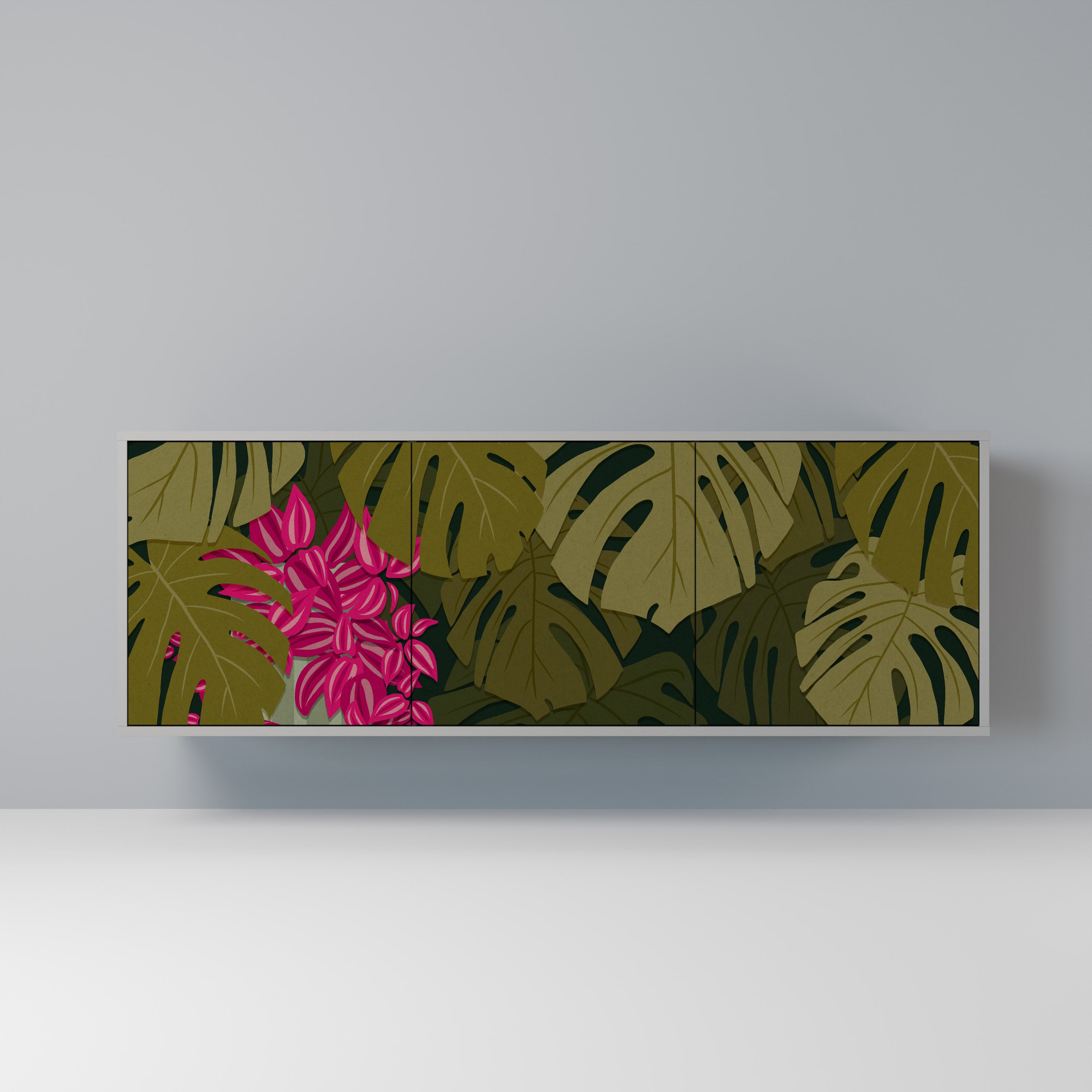 TROPICAL BEAUTY Komoda 3-drzwiowa korpus Szary
