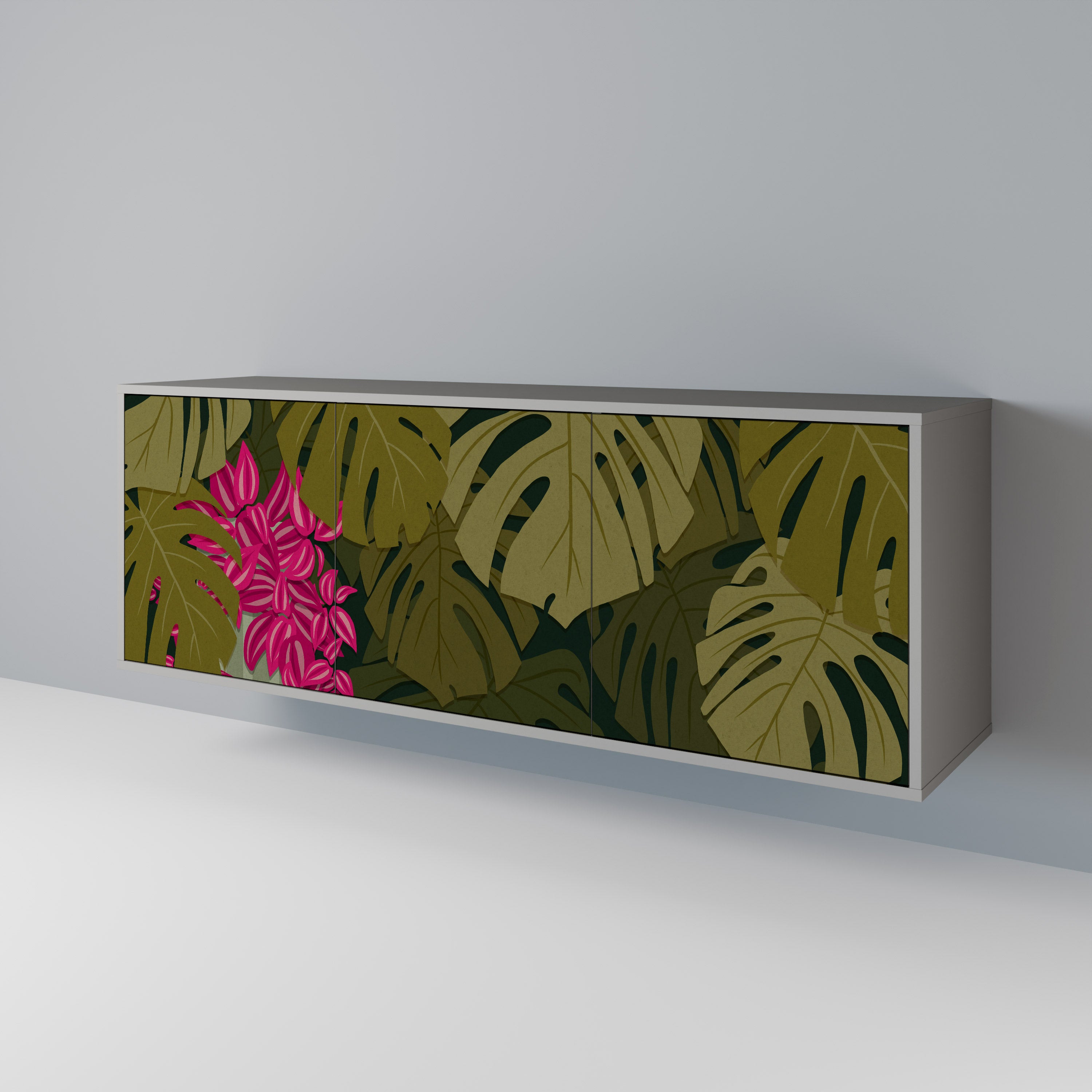 TROPICAL BEAUTY Komoda 3-drzwiowa korpus Szary