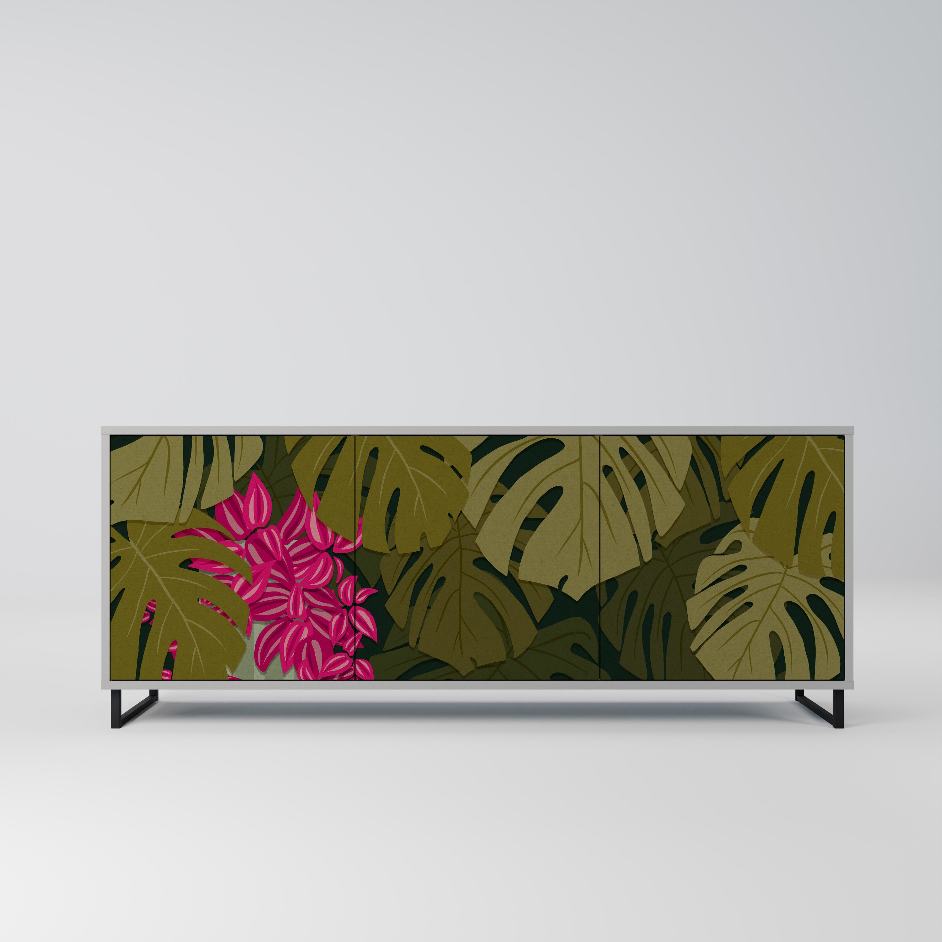 TROPICAL BEAUTY Komoda 3-drzwiowa korpus Szary