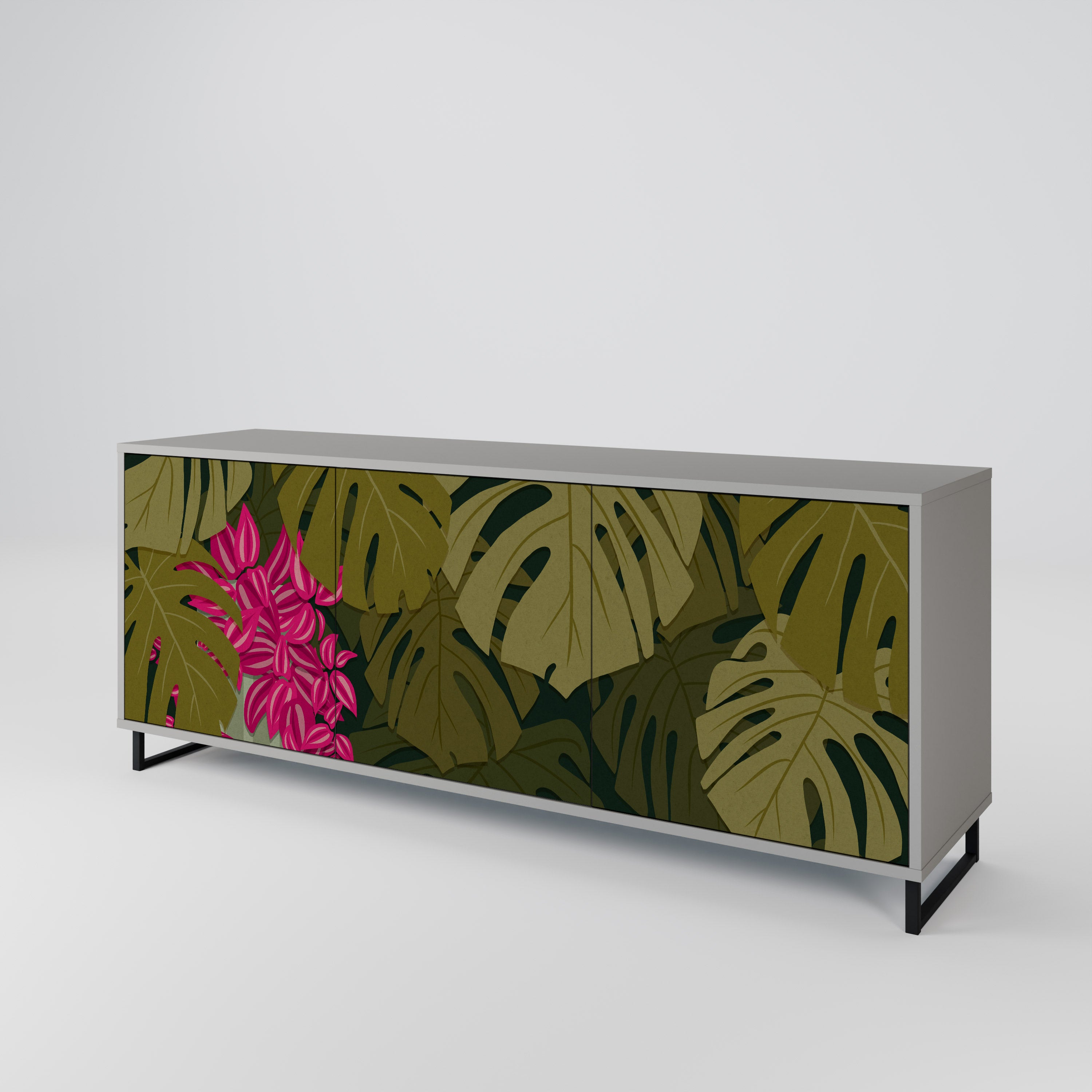 TROPICAL BEAUTY Komoda 3-drzwiowa korpus Szary