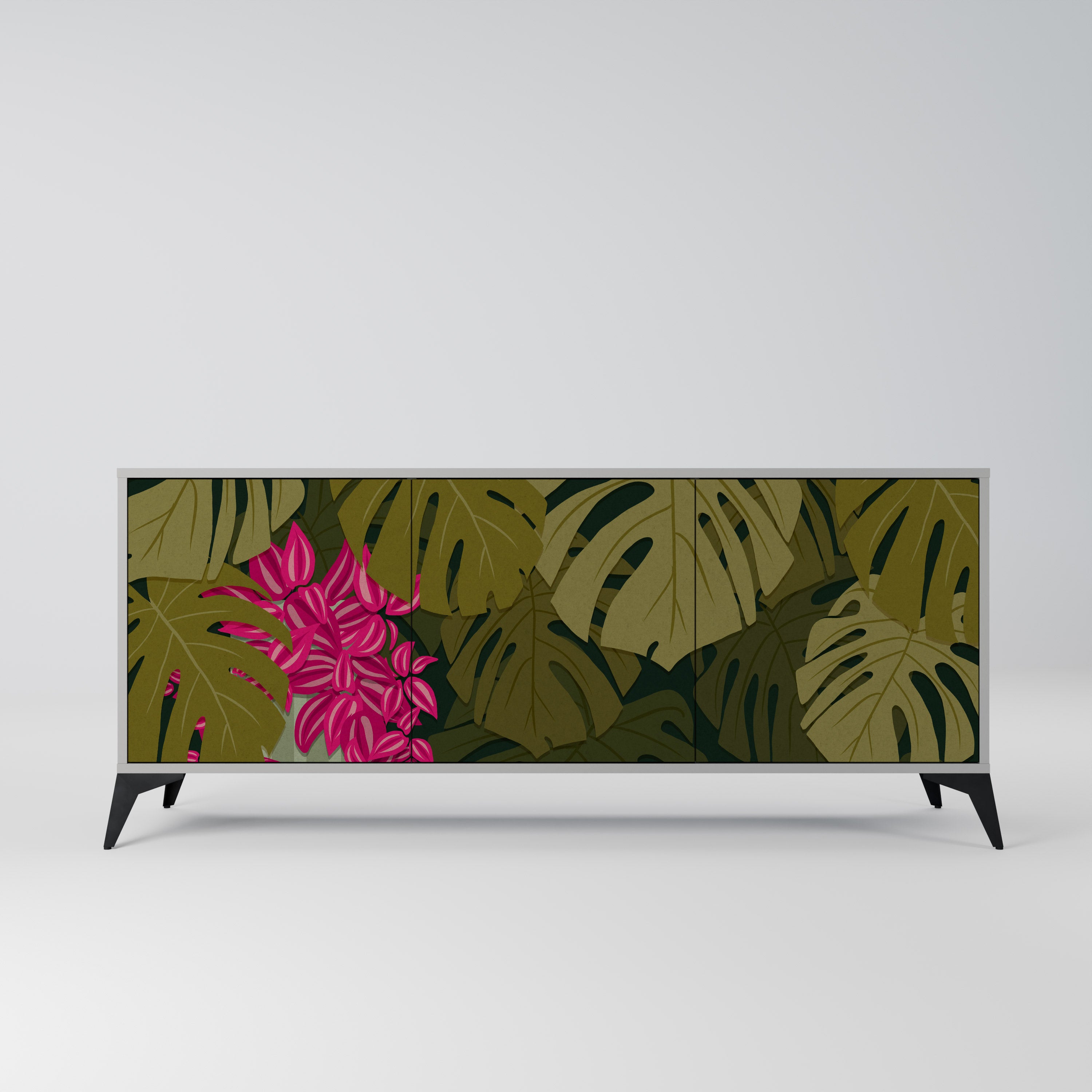 TROPICAL BEAUTY Komoda 3-drzwiowa korpus Szary