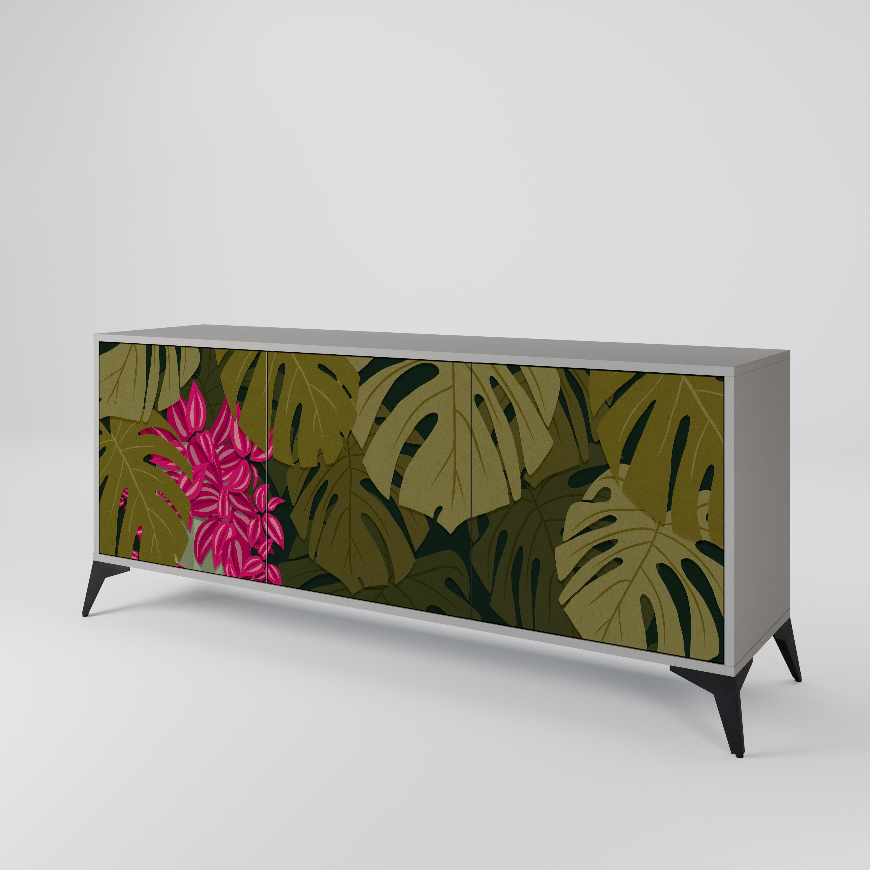 TROPICAL BEAUTY Komoda 3-drzwiowa korpus Szary