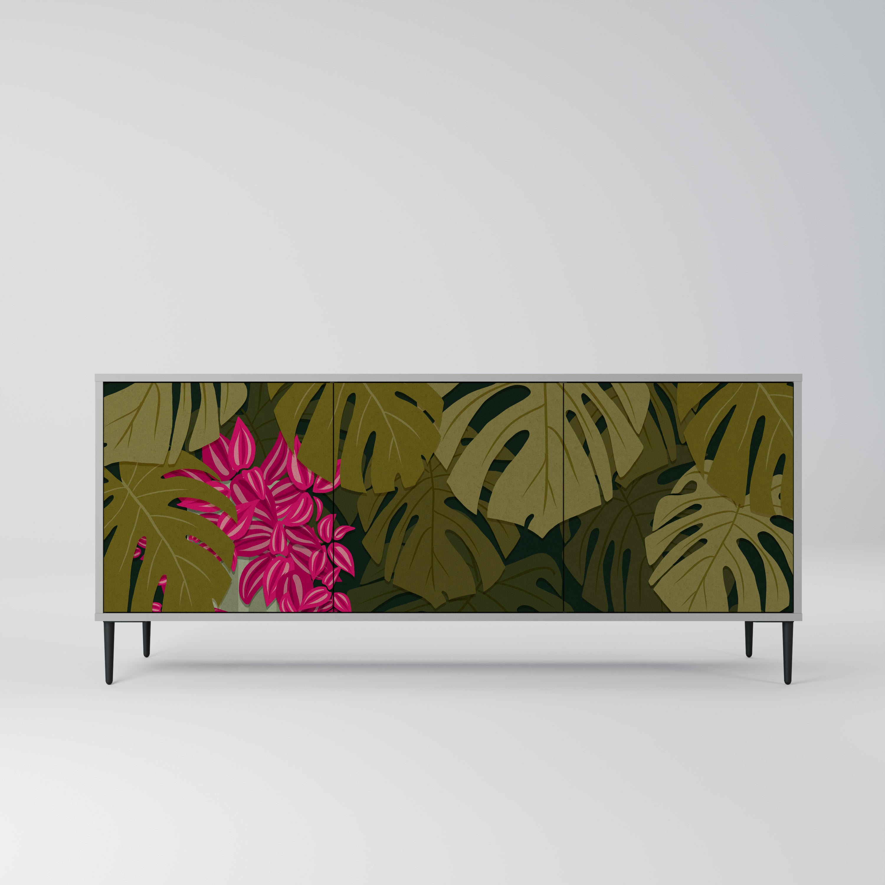 TROPICAL BEAUTY Komoda 3-drzwiowa korpus Szary