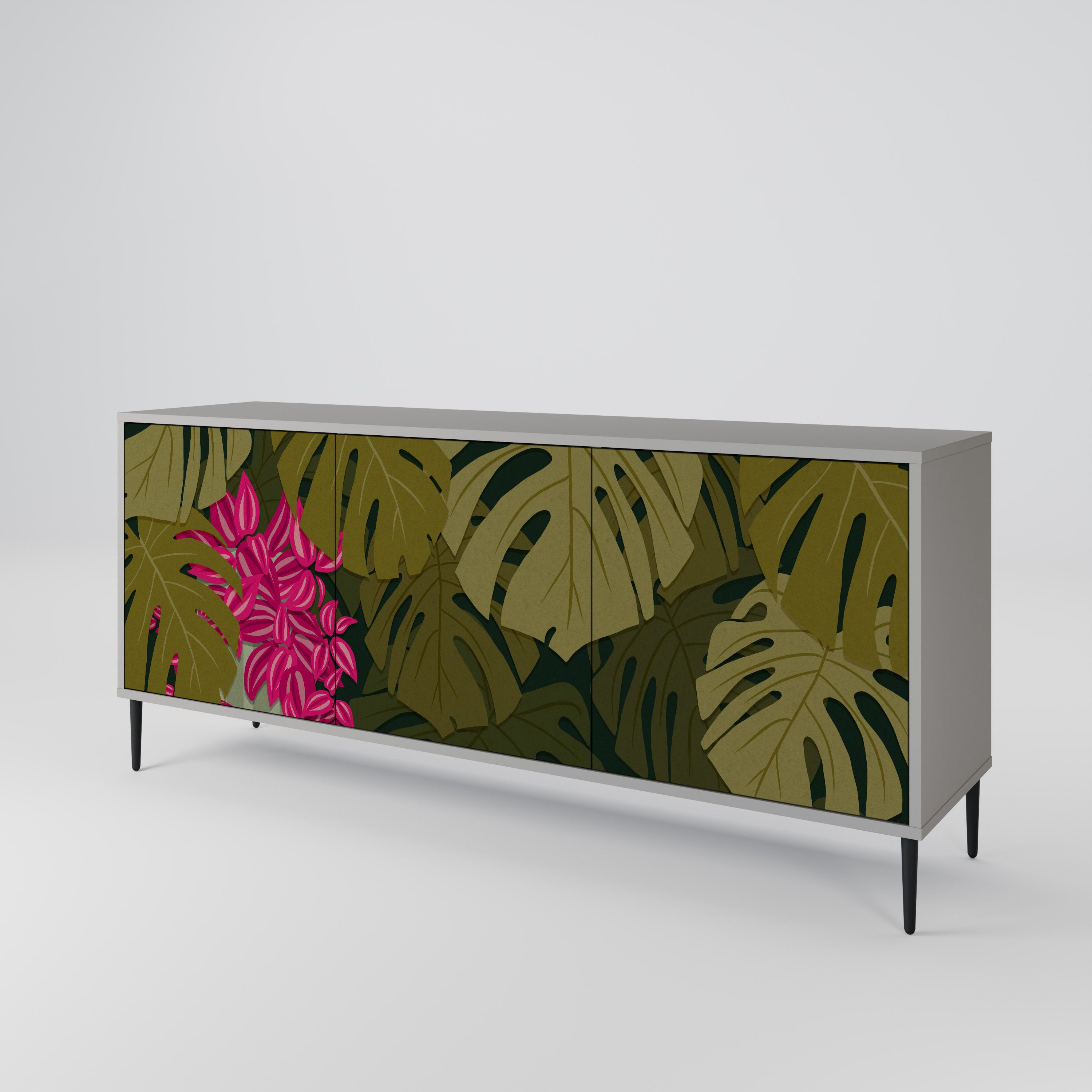 TROPICAL BEAUTY Komoda 3-drzwiowa korpus Szary