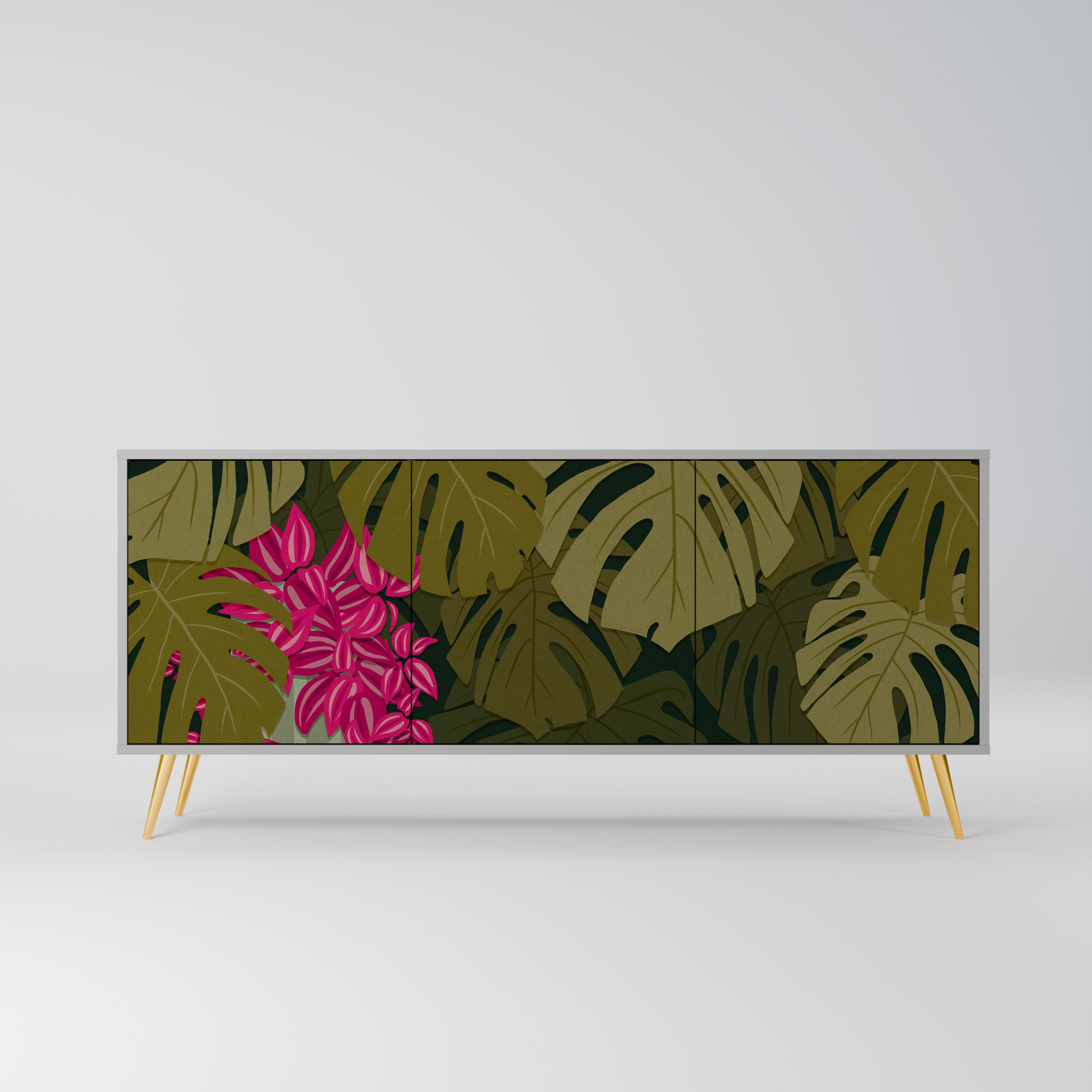 TROPICAL BEAUTY Komoda 3-drzwiowa korpus Szary