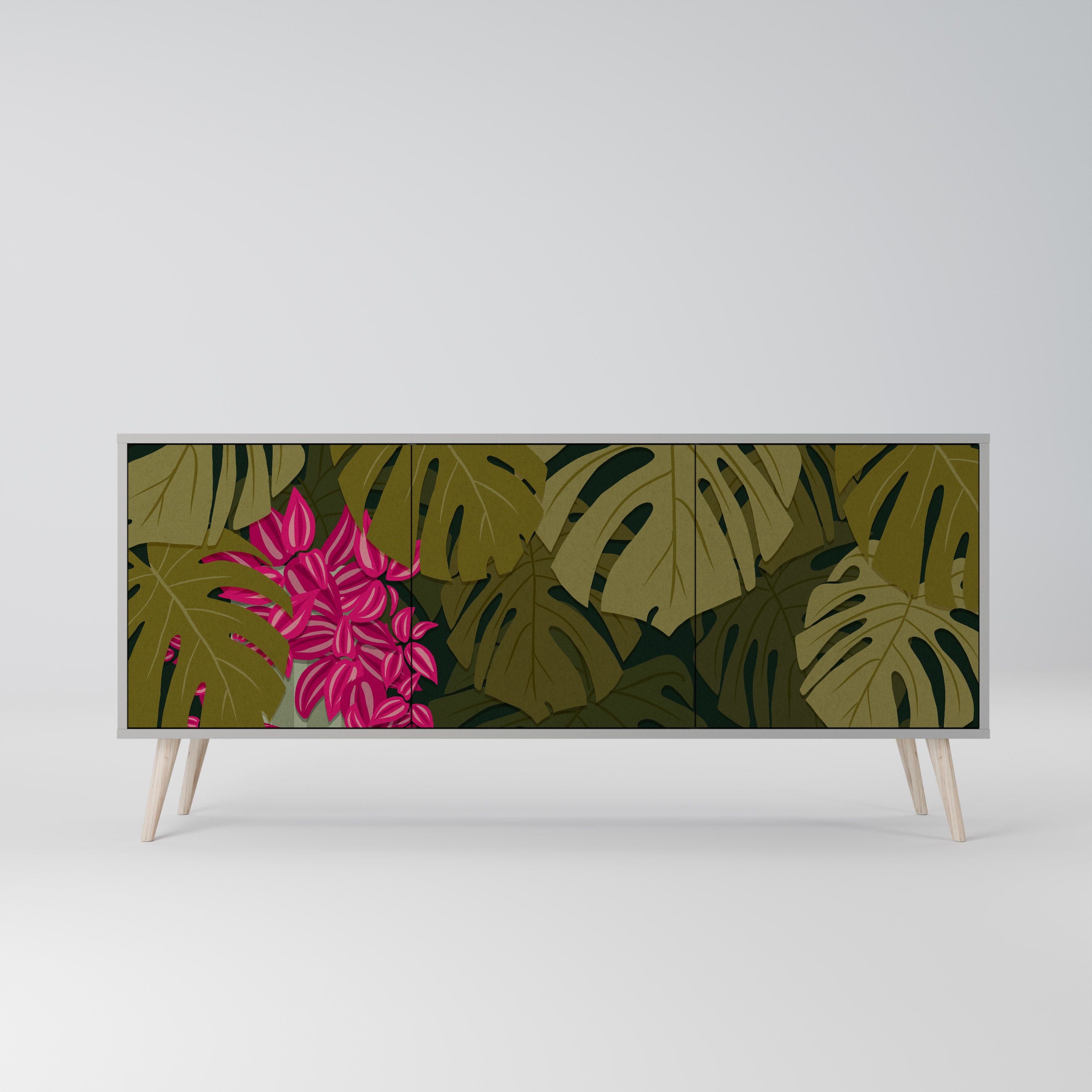 TROPICAL BEAUTY Komoda 3-drzwiowa korpus Szary