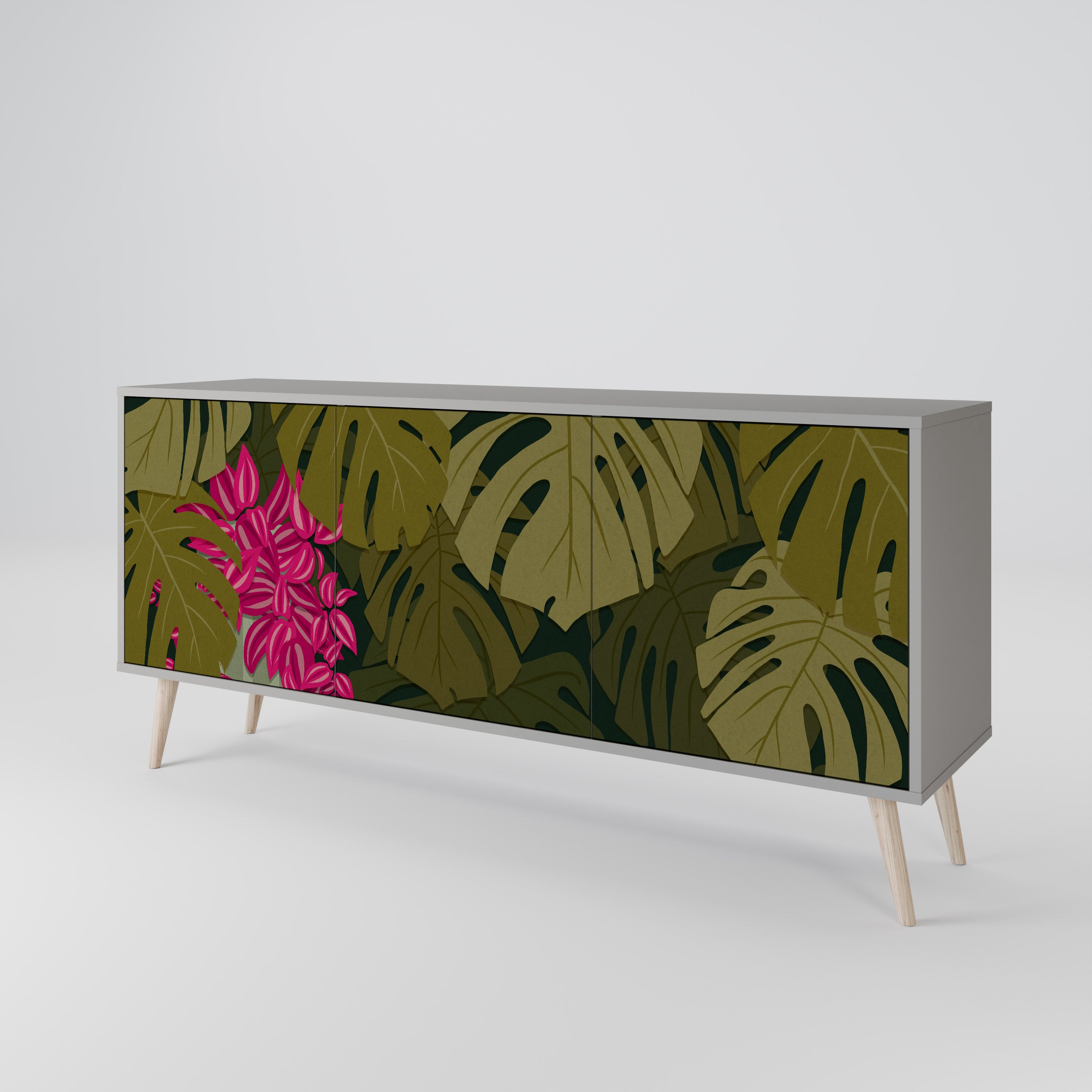 TROPICAL BEAUTY Komoda 3-drzwiowa korpus Szary