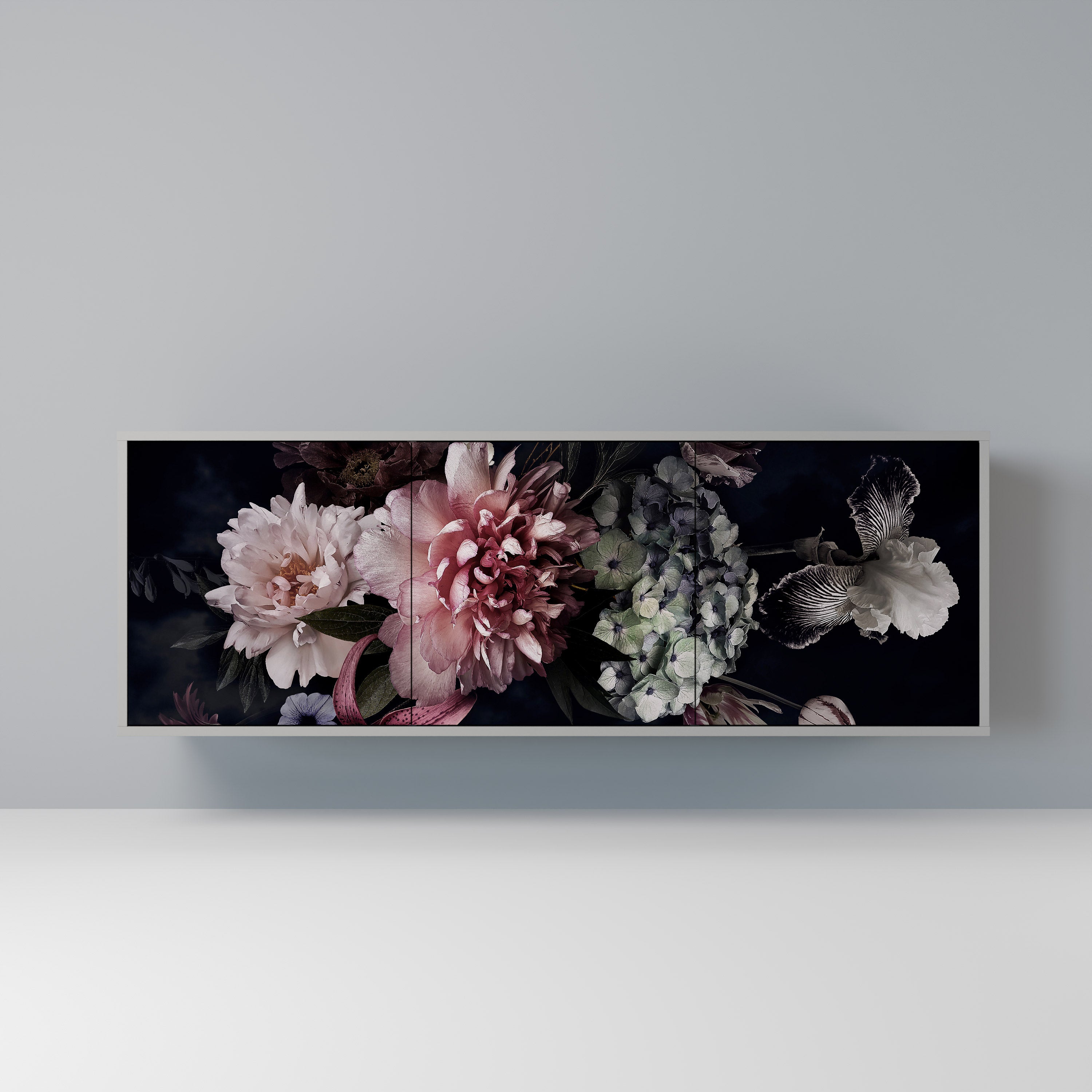 PURE BLOSSOM Komoda 3-drzwiowa korpus Szary