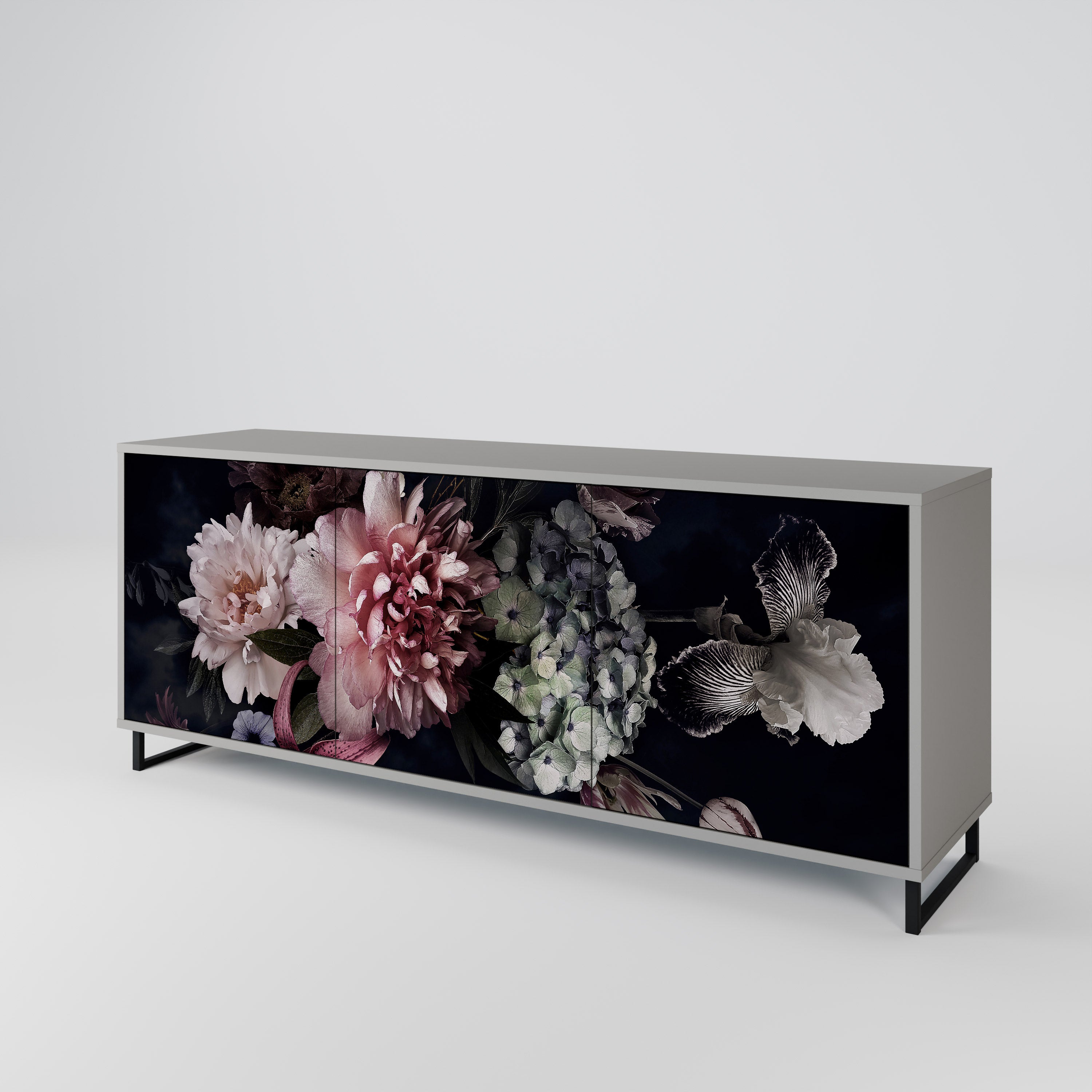 PURE BLOSSOM Komoda 3-drzwiowa korpus Szary