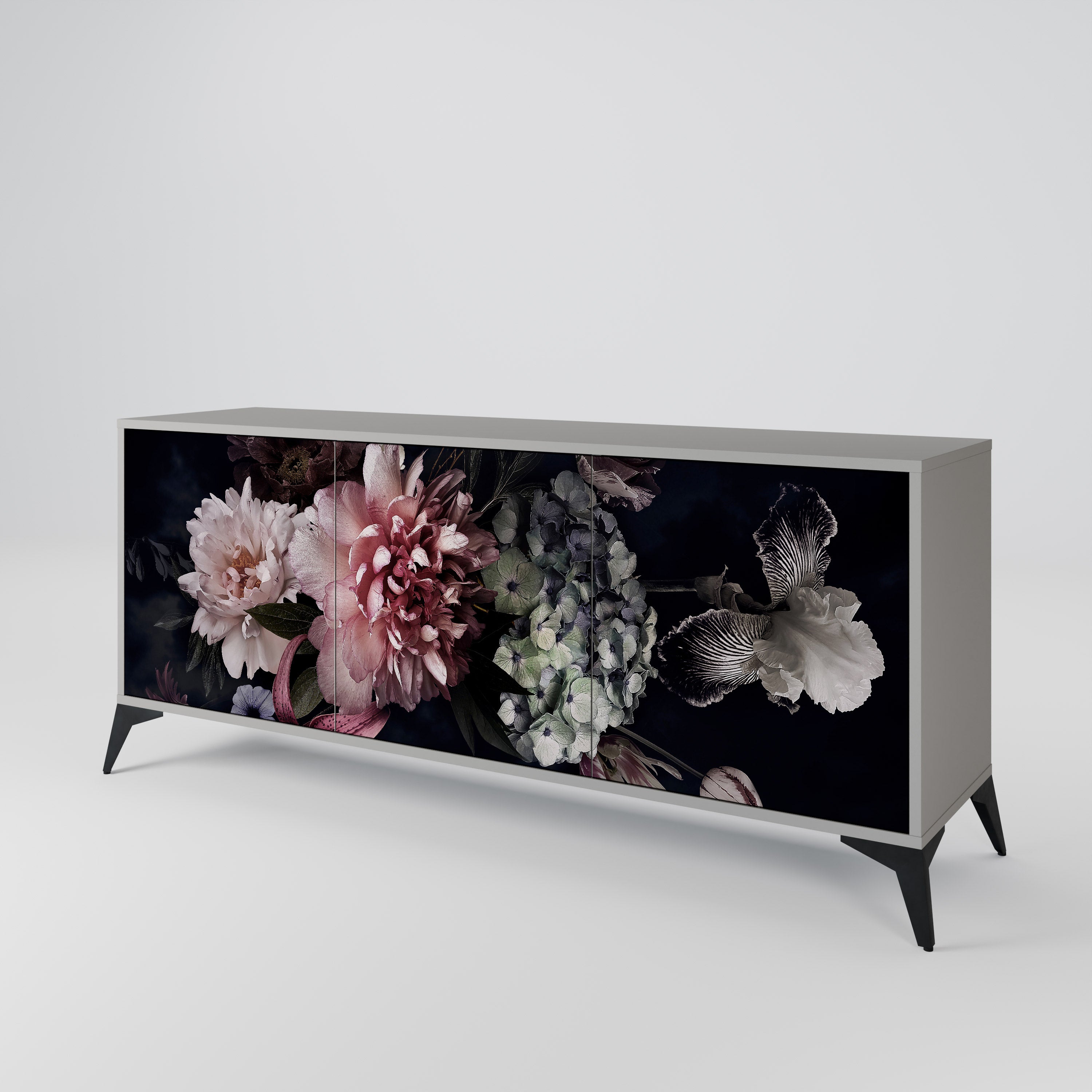 PURE BLOSSOM Komoda 3-drzwiowa korpus Szary