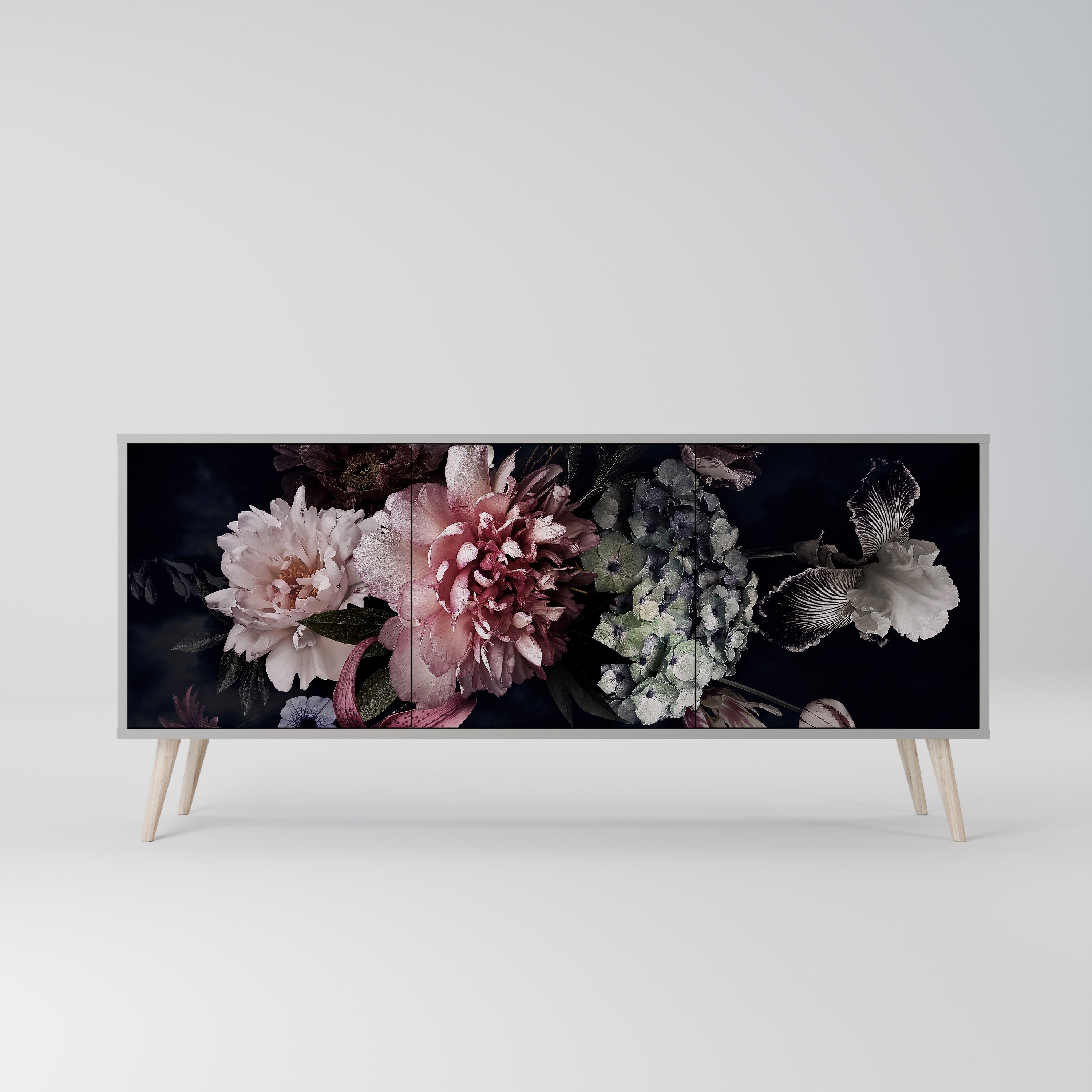 PURE BLOSSOM Komoda 3-drzwiowa korpus Szary