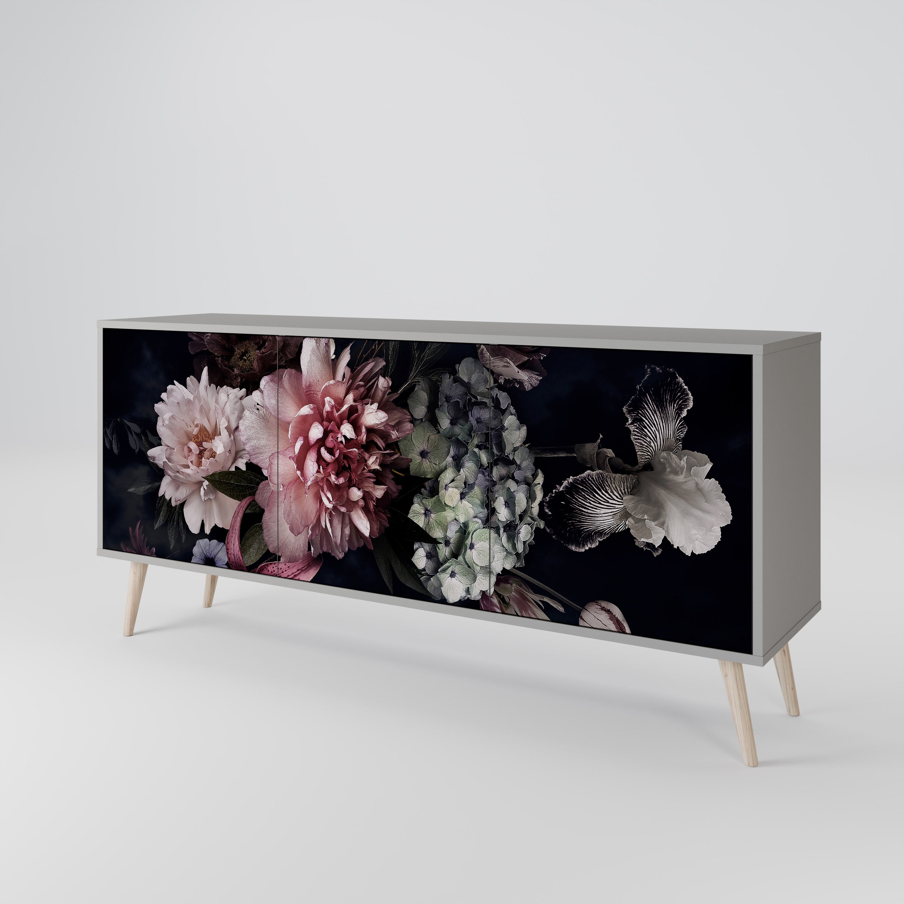 PURE BLOSSOM Komoda 3-drzwiowa korpus Szary
