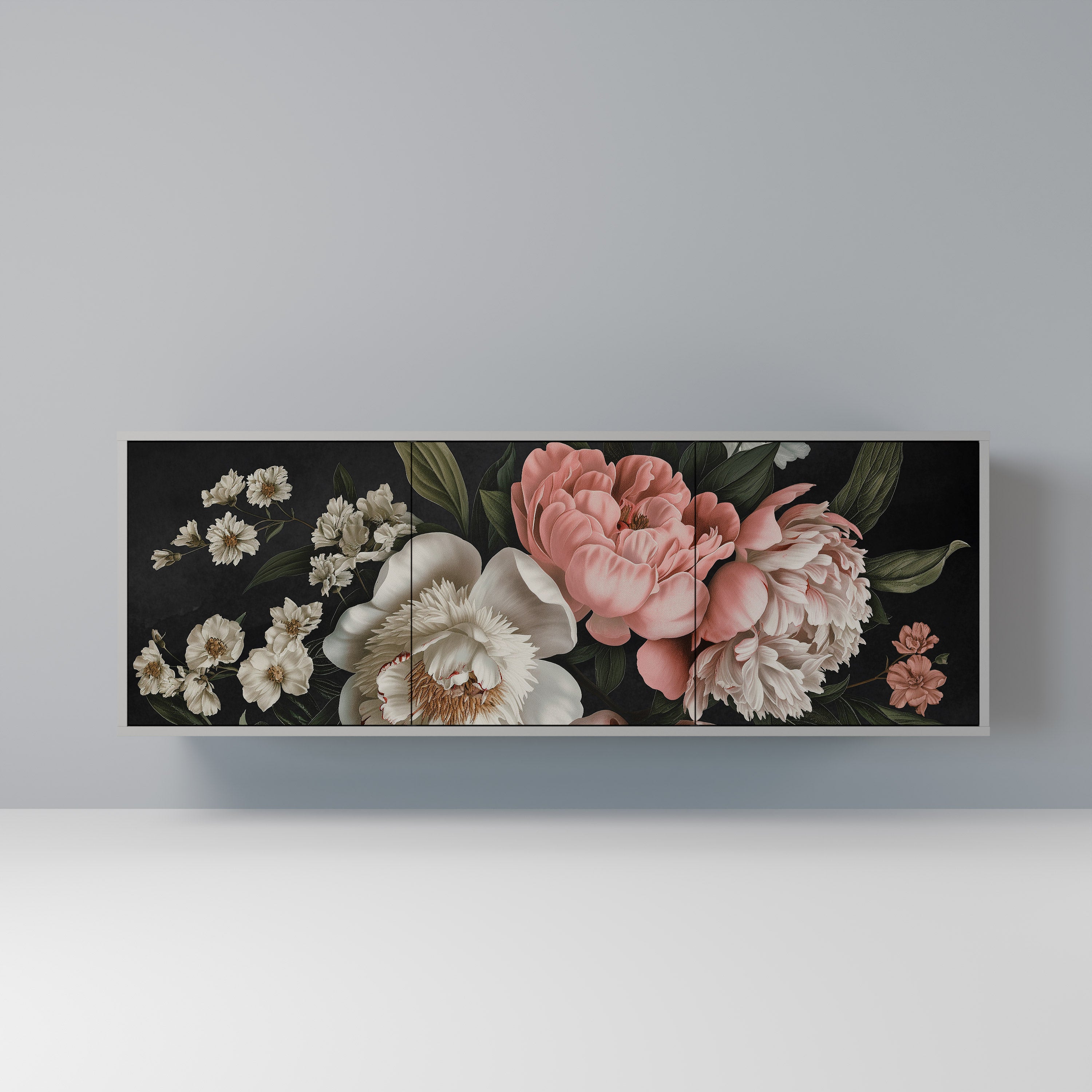 LUSH ELEGANCE Komoda 3-drzwiowa korpus Szary