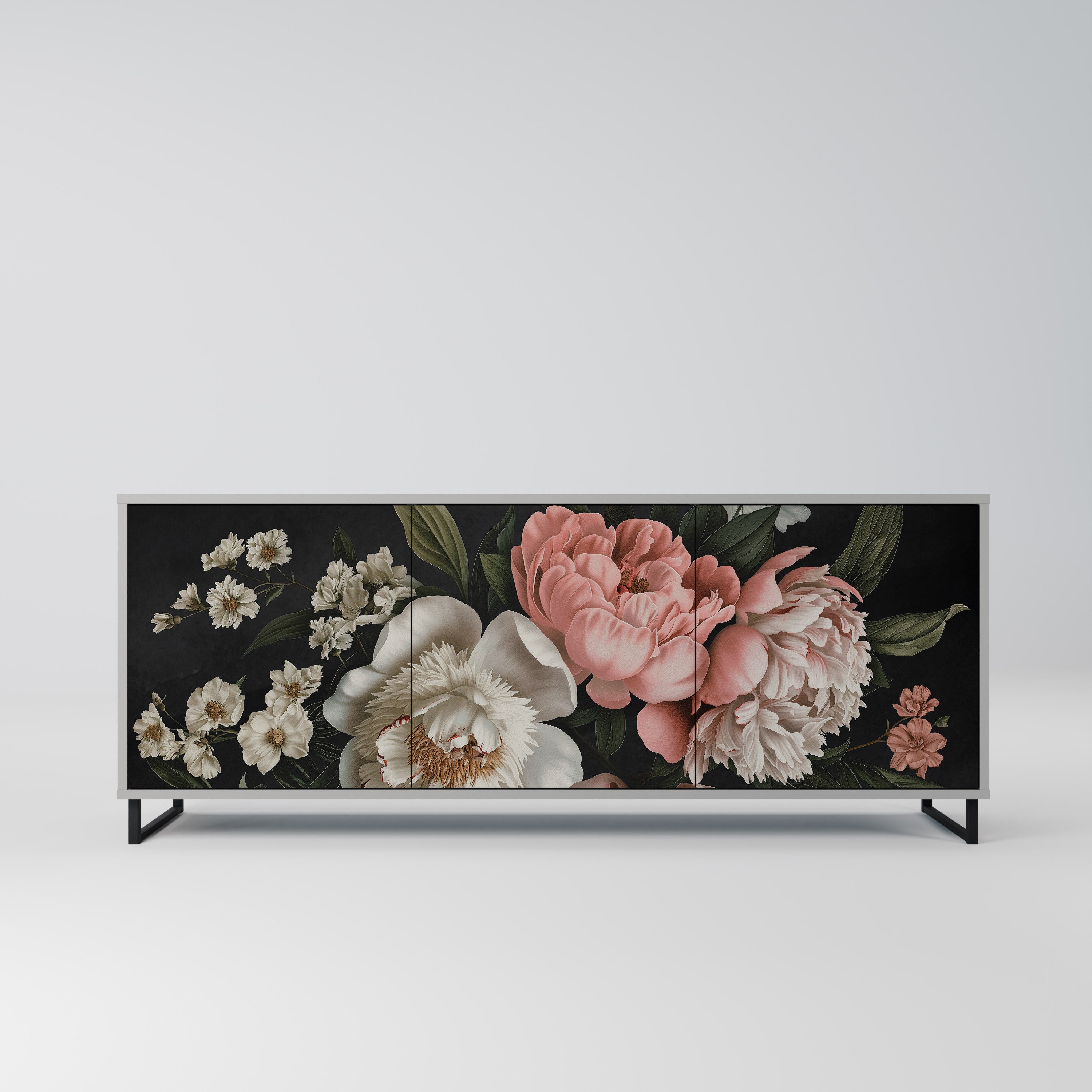 LUSH ELEGANCE Komoda 3-drzwiowa korpus Szary