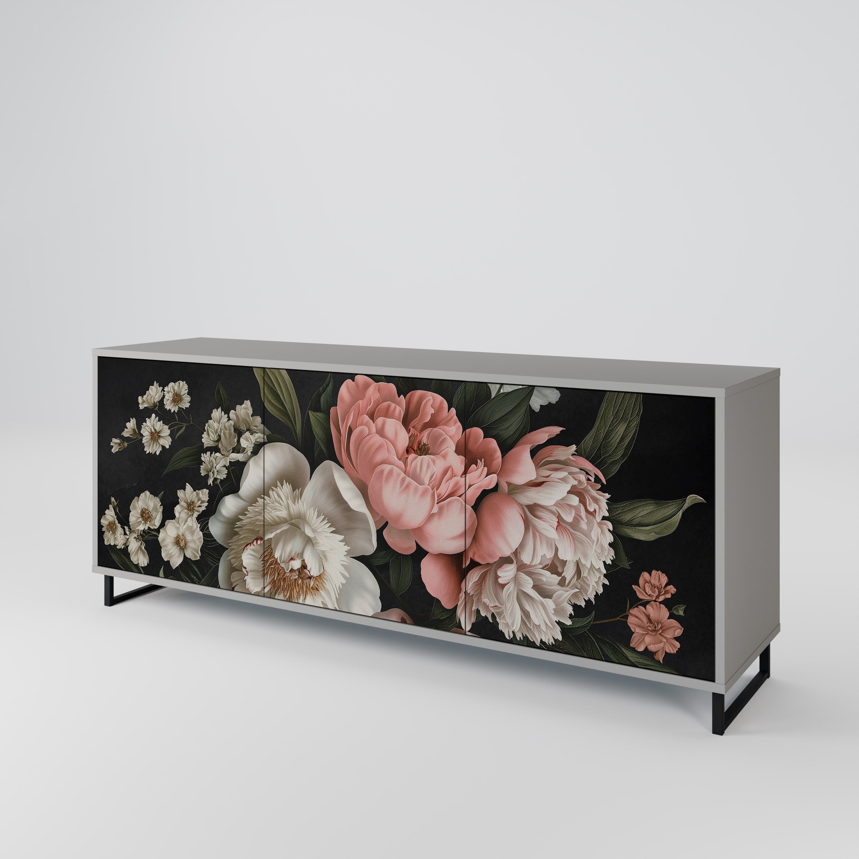 LUSH ELEGANCE Komoda 3-drzwiowa korpus Szary