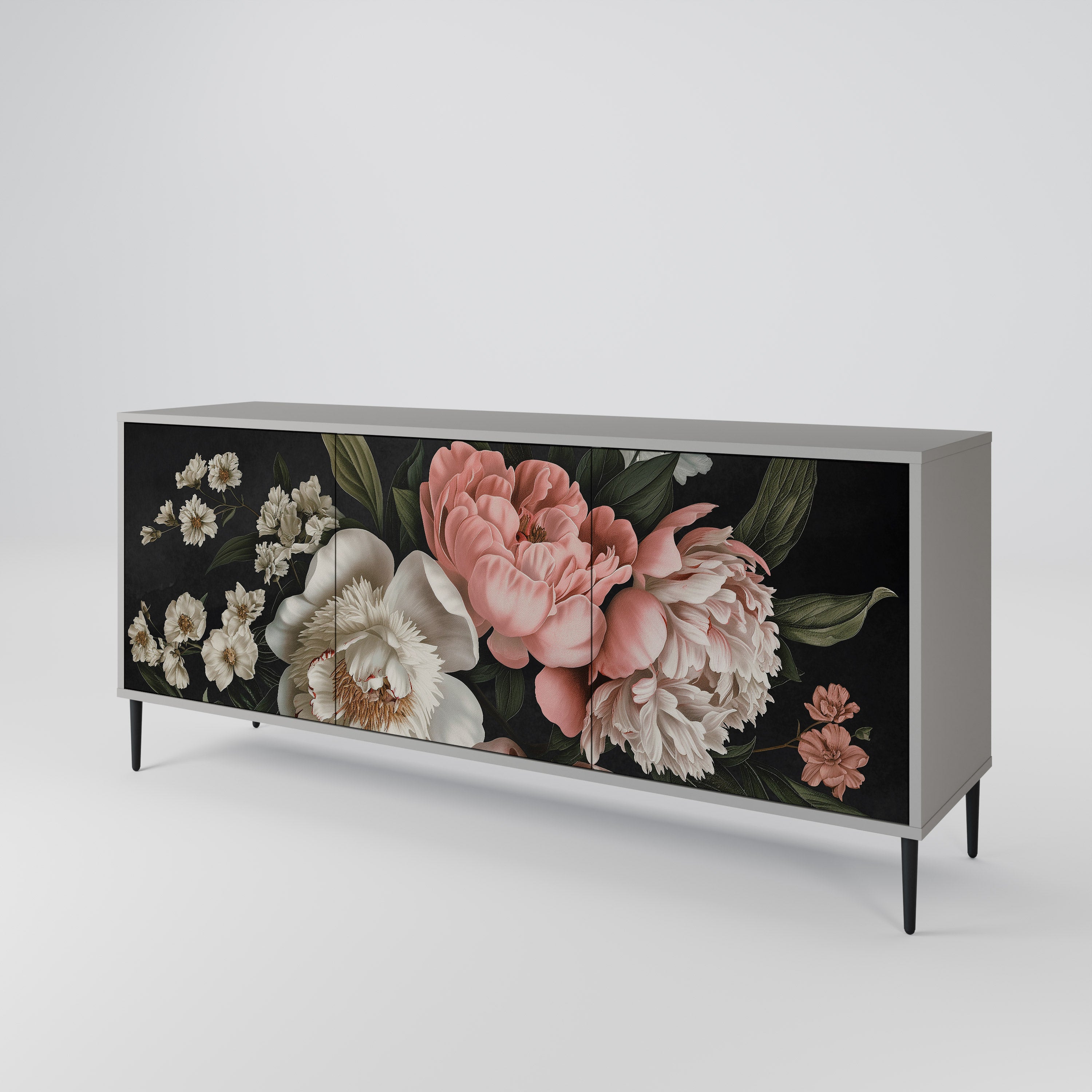 LUSH ELEGANCE Komoda 3-drzwiowa korpus Szary