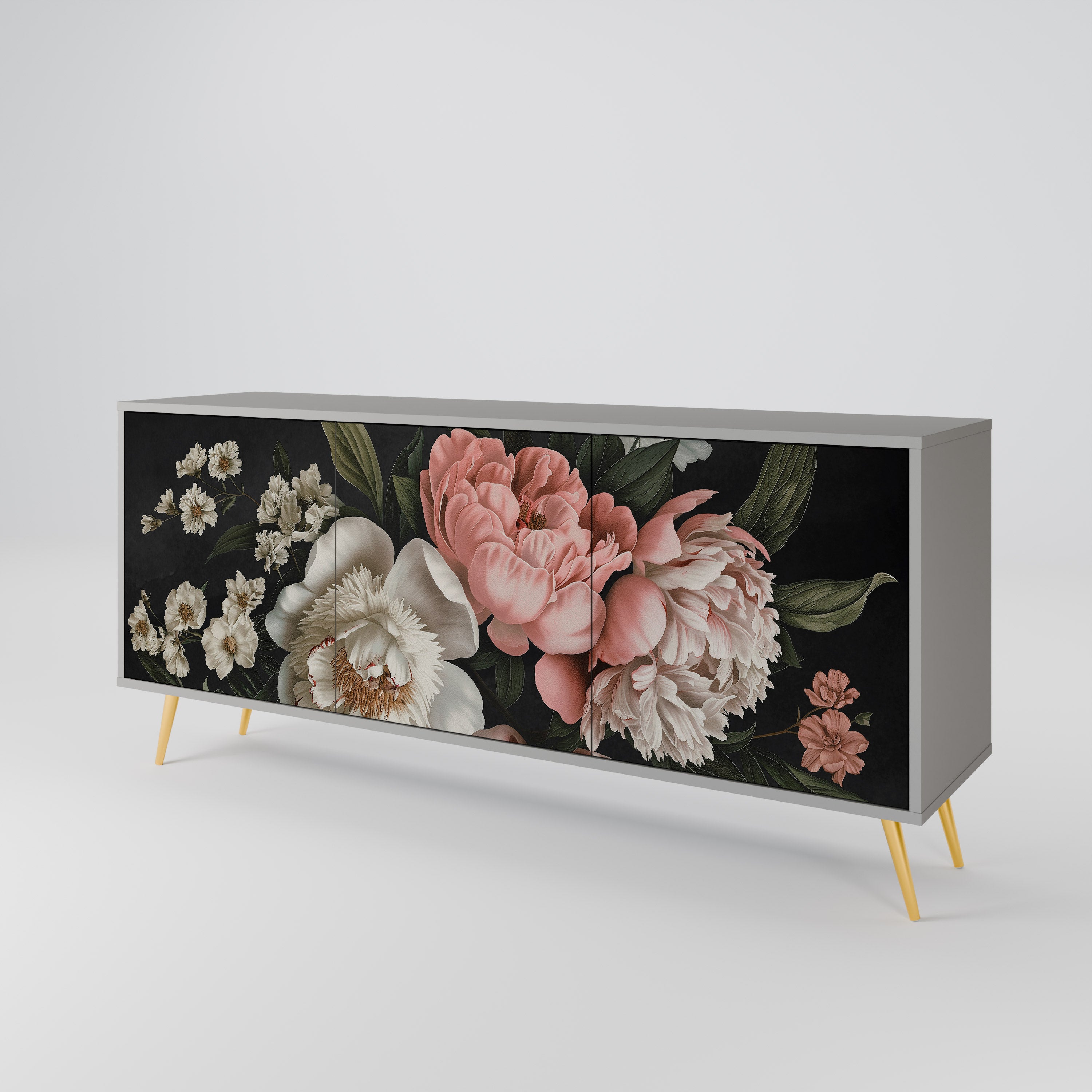 LUSH ELEGANCE Komoda 3-drzwiowa korpus Szary