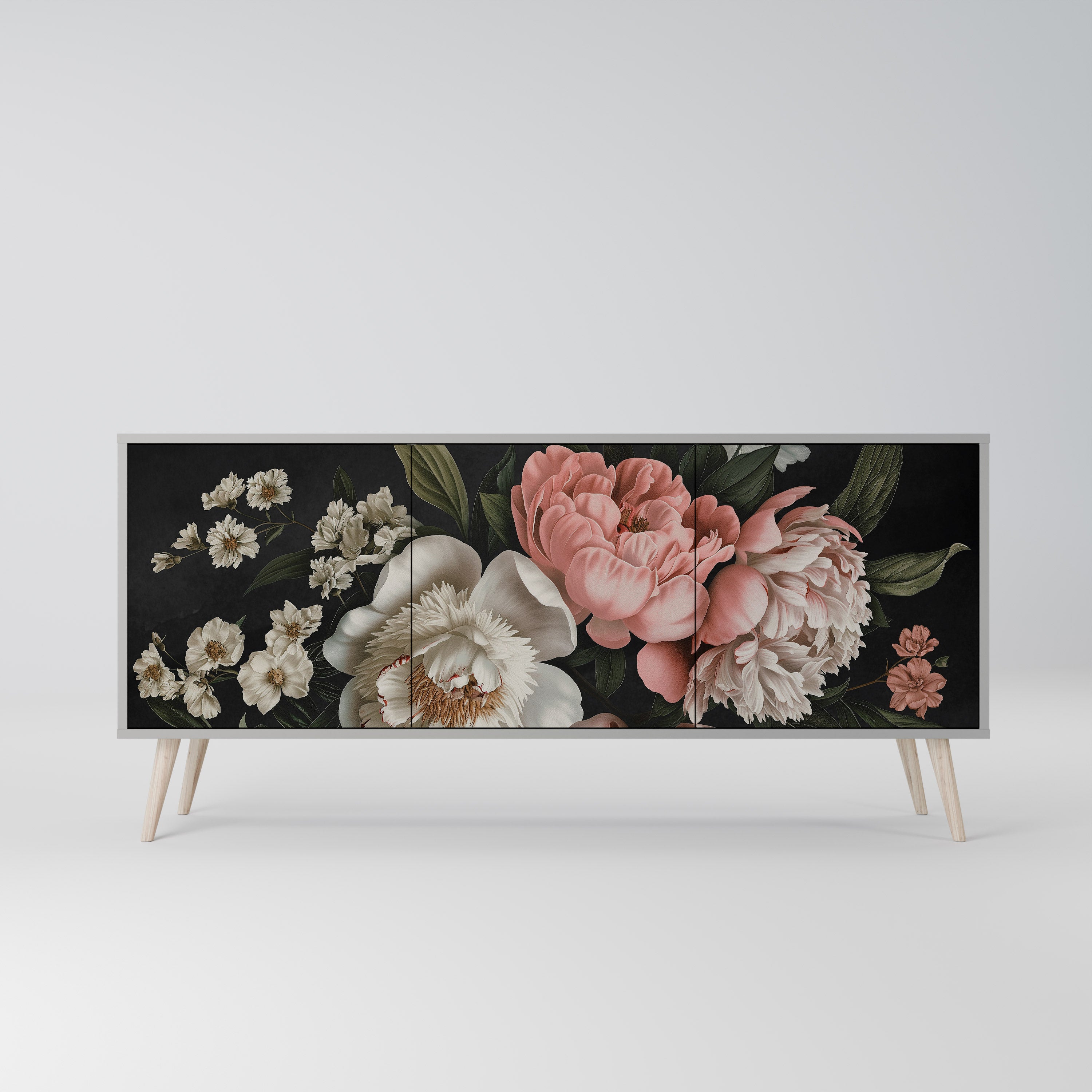 LUSH ELEGANCE Komoda 3-drzwiowa korpus Szary