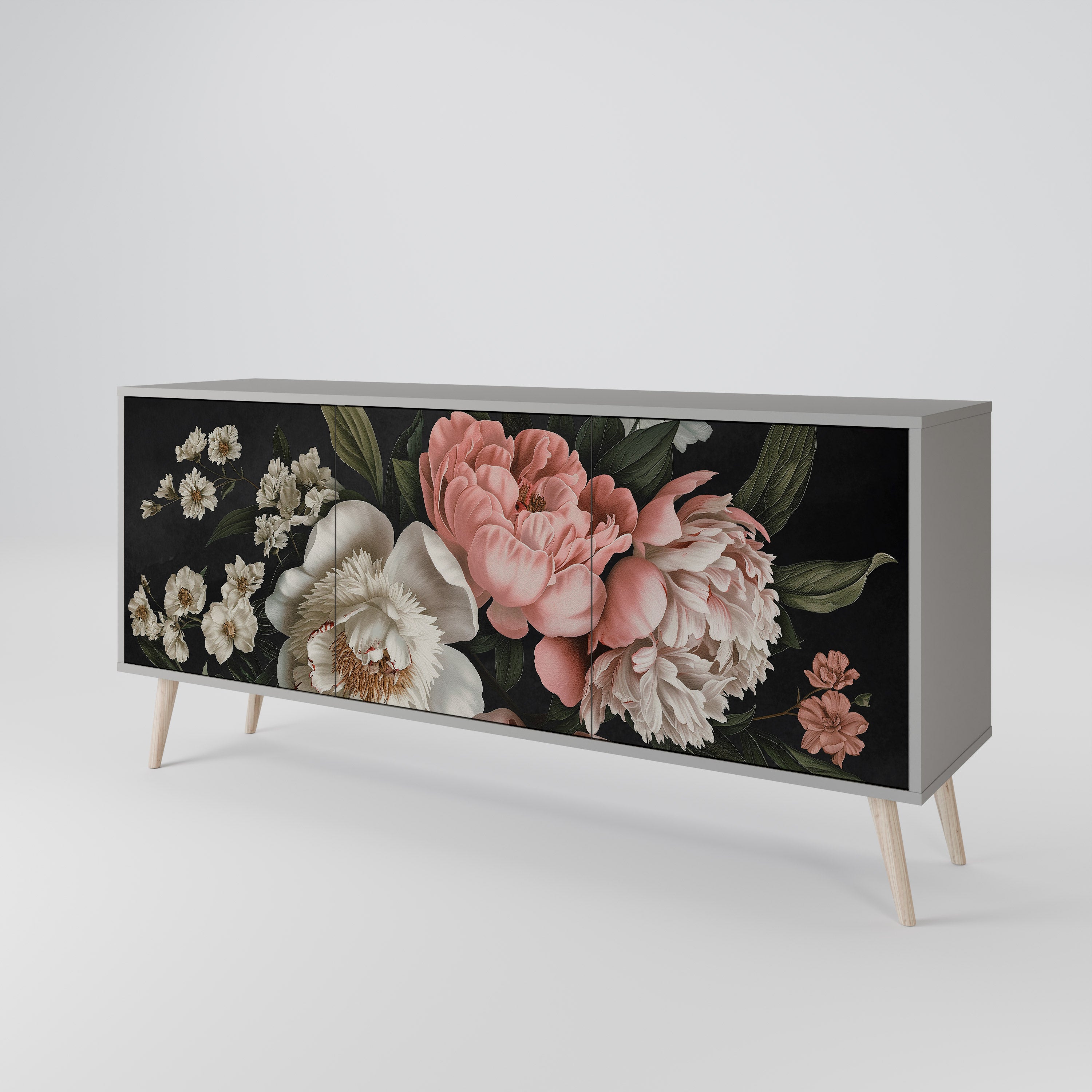 LUSH ELEGANCE Komoda 3-drzwiowa korpus Szary