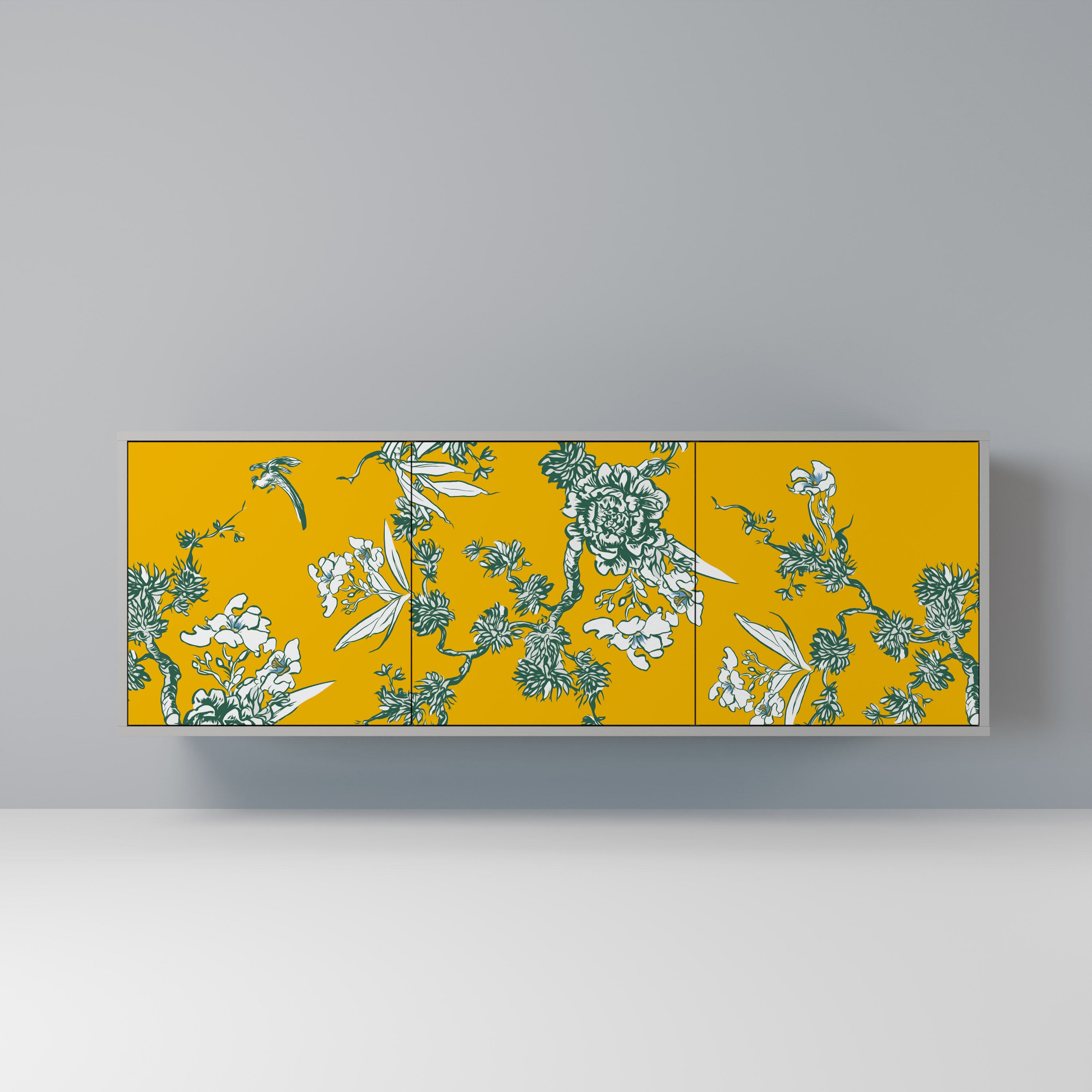 YELLOW CHINOISERIE Komoda 3-drzwiowa korpus Szary