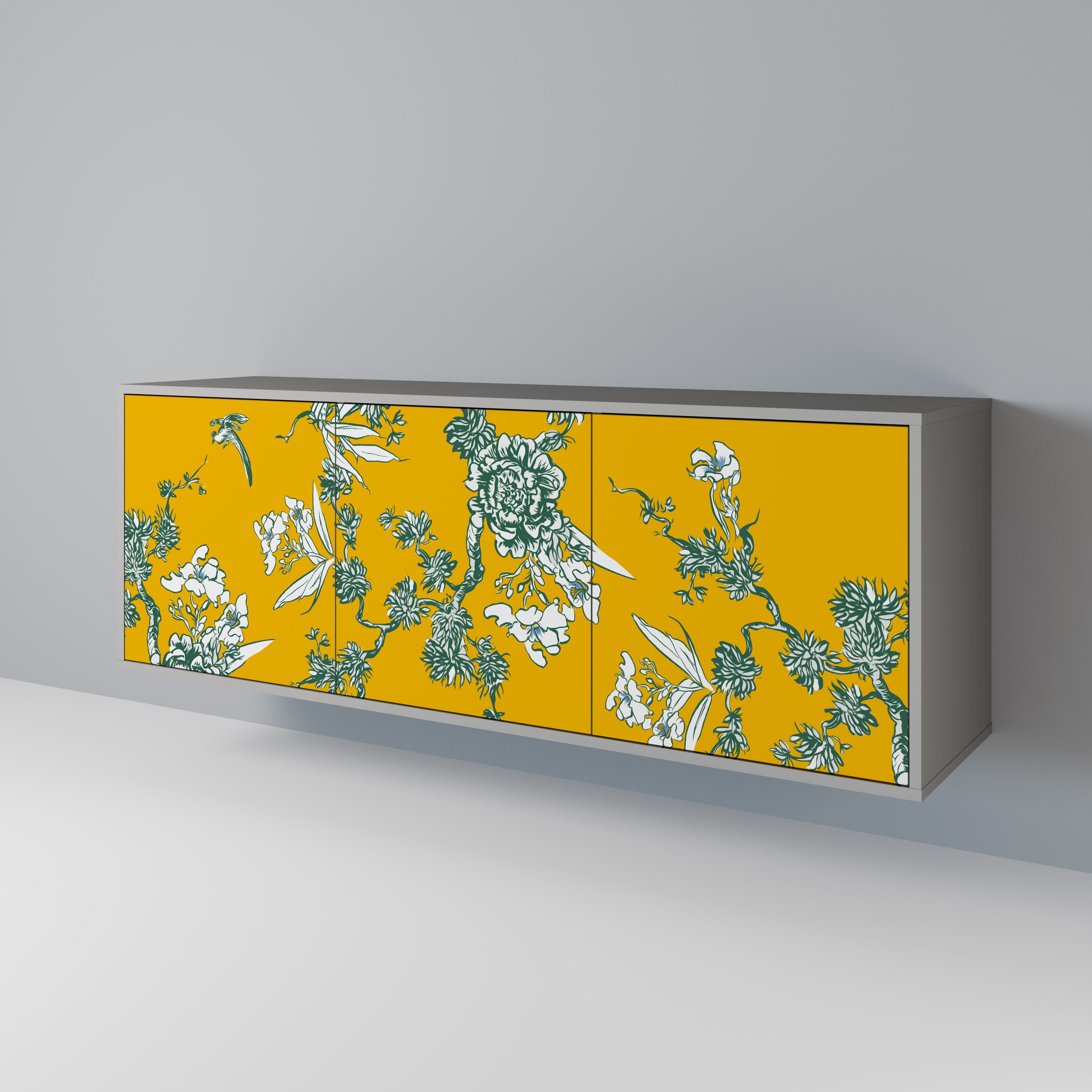 YELLOW CHINOISERIE Komoda 3-drzwiowa korpus Szary