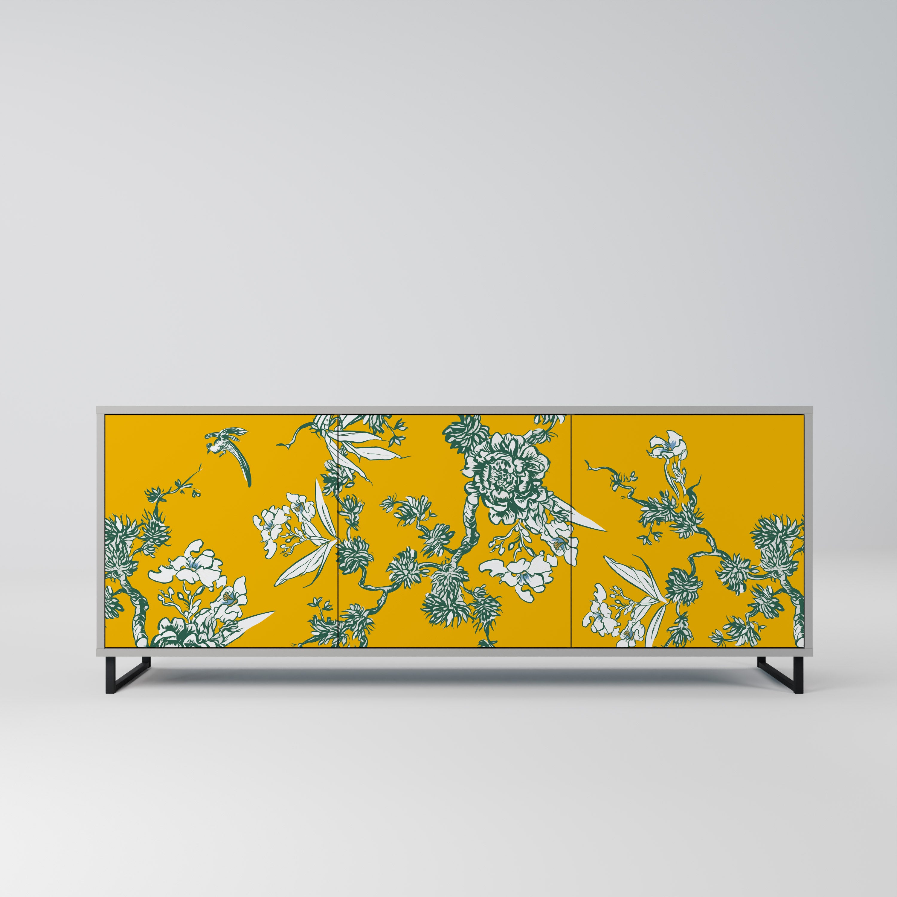 YELLOW CHINOISERIE Komoda 3-drzwiowa korpus Szary