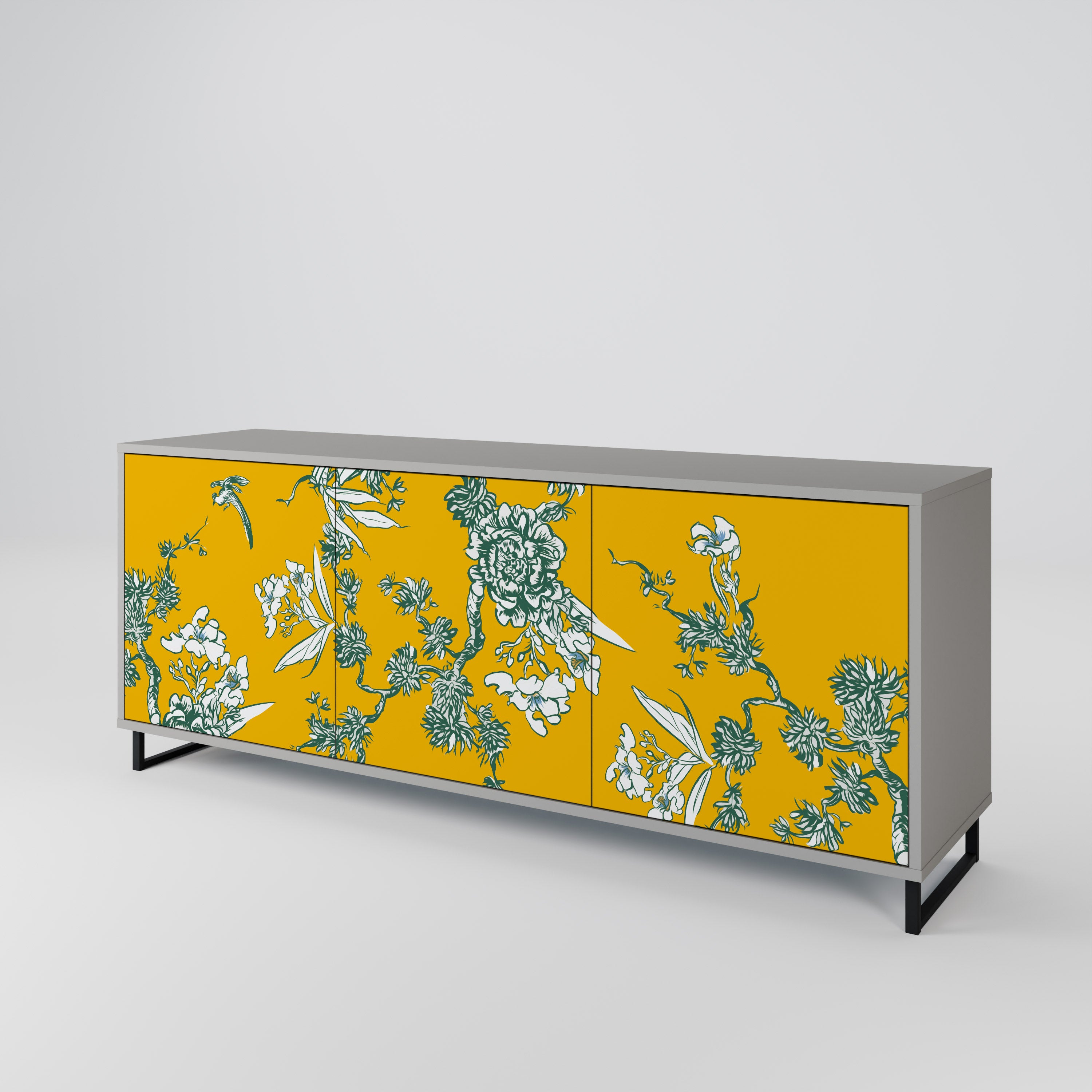 YELLOW CHINOISERIE Komoda 3-drzwiowa korpus Szary