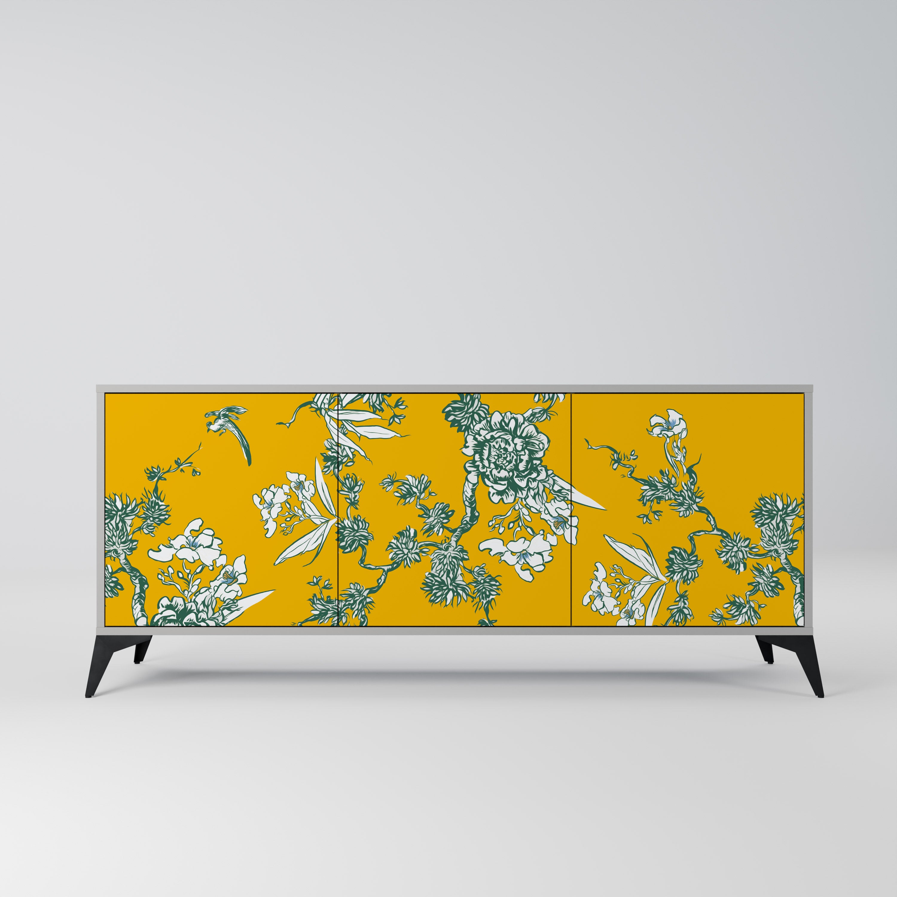 YELLOW CHINOISERIE Komoda 3-drzwiowa korpus Szary
